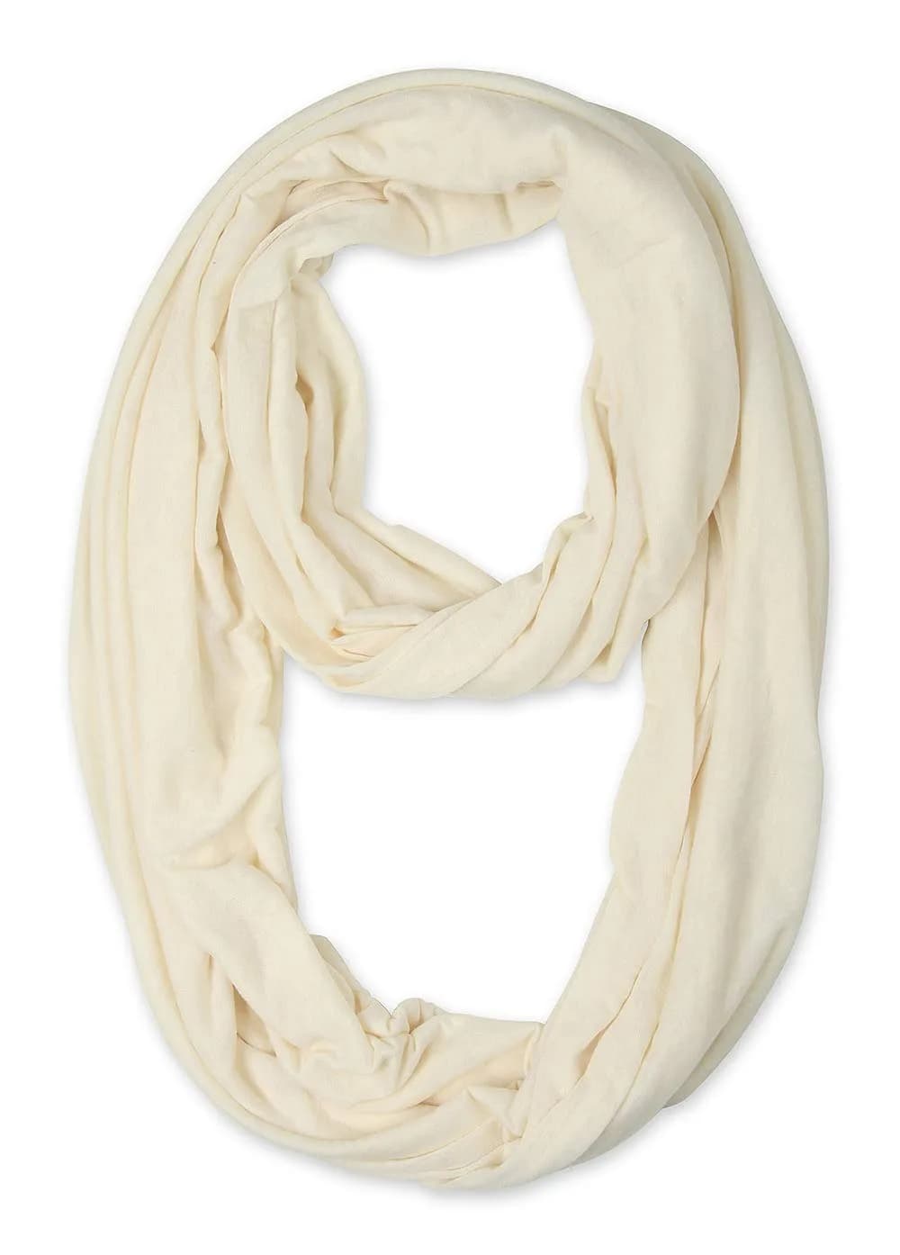 corciova Cosmic Latte Infinity Wrap Light Weight Jersey Knit Head Scarf | Stretchy, Comfortable, Unisex