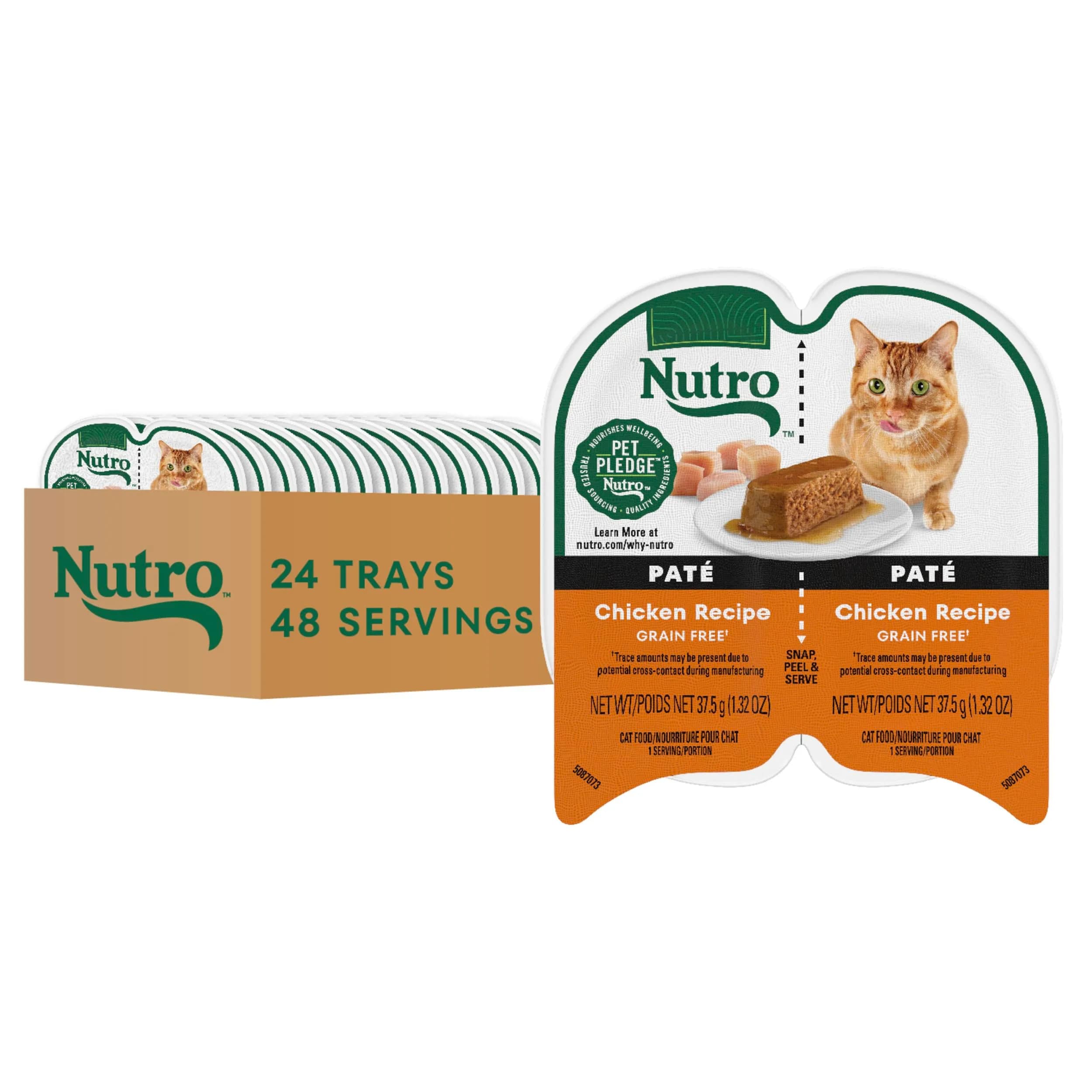 Nutro Perfect Portions Pate Wet Cat Food, Chicken Recipe, 2.6 oz | Grain-Free, Complete & Balanced for Adult Cats - main product image