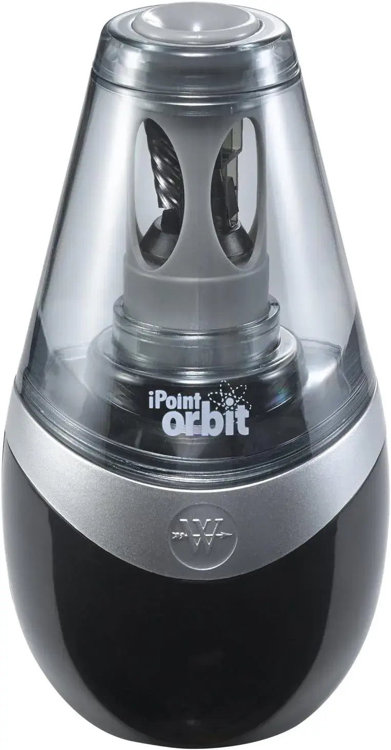 Westcott iPoint Orbit Battery-Powered Pencil Sharpener for Home and Office, Black | Auto Sensor & Titanium Blades