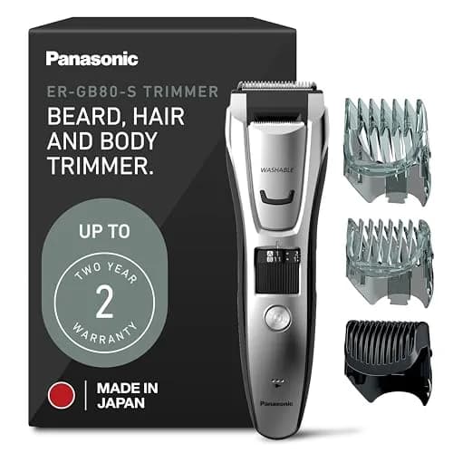 Panasonic ER-GB80-S Multi-Groomer Beard Trimmer for Men | 39 Length Settings, Corded/Cordless, Silver - main product image