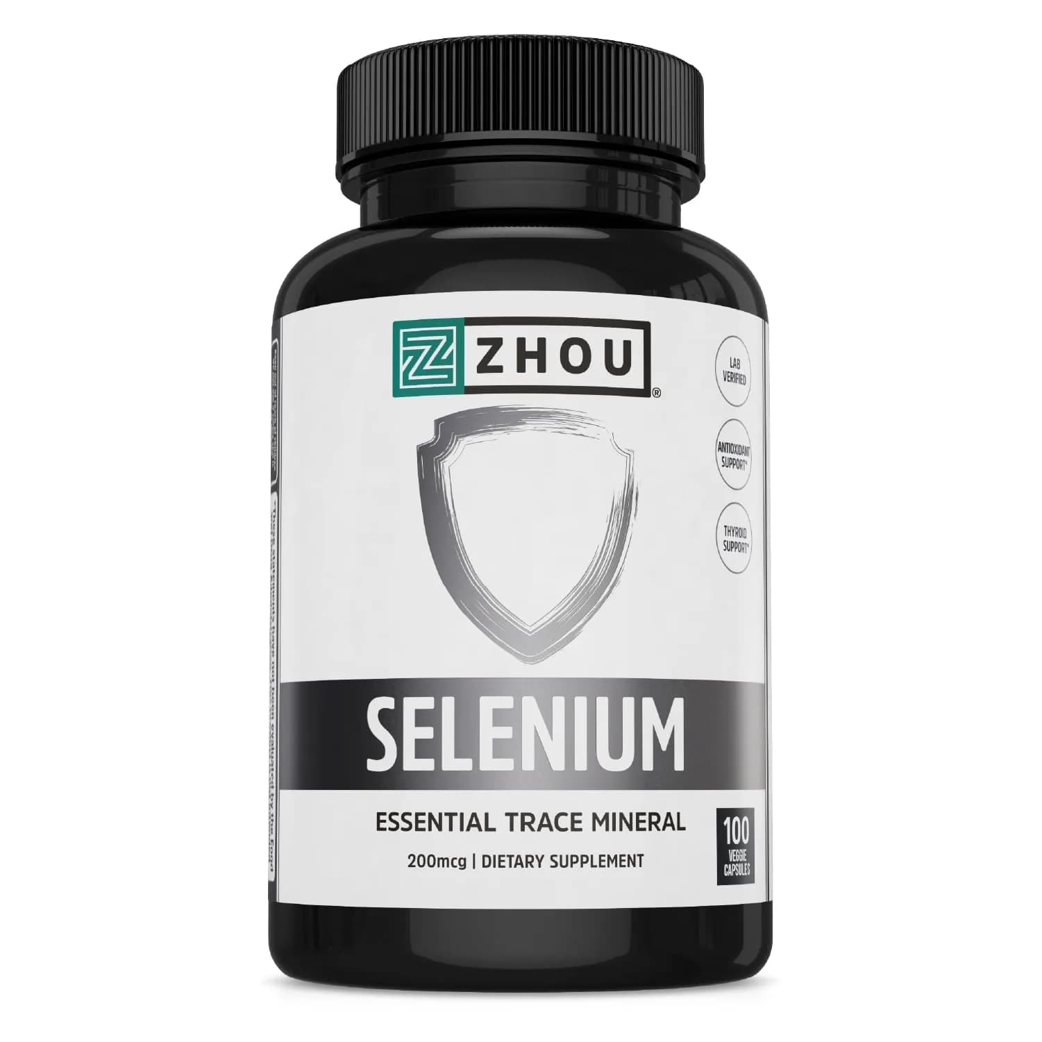 ZHOU Selenium 200mcg Capsules | Antioxidant & Thyroid Support, 100 Veggie Capsules