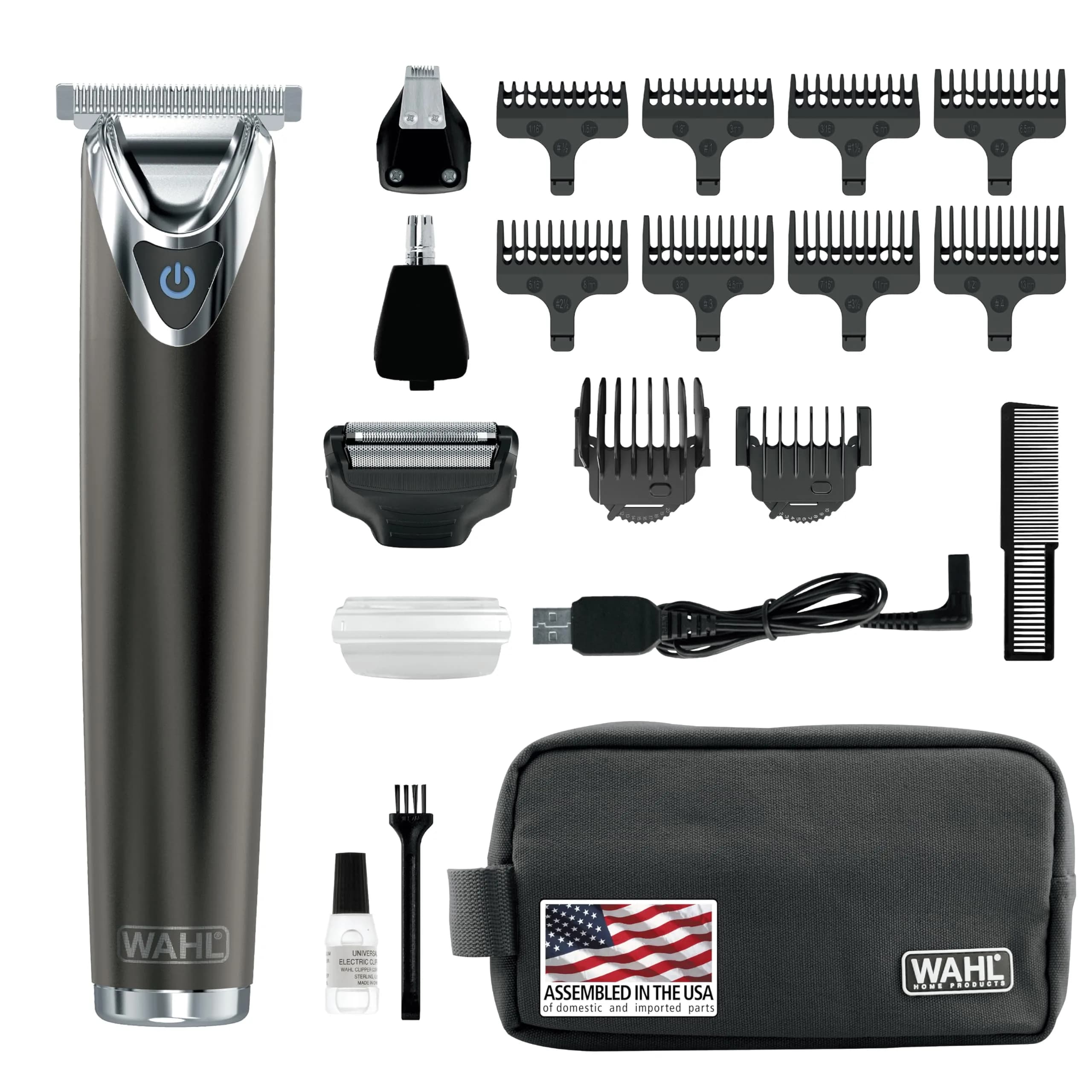 Wahl USA Stainless Steel Lithium Ion 2.0+ Slate Beard Trimmer for Men | 3.5 Hours Runtime - main product image