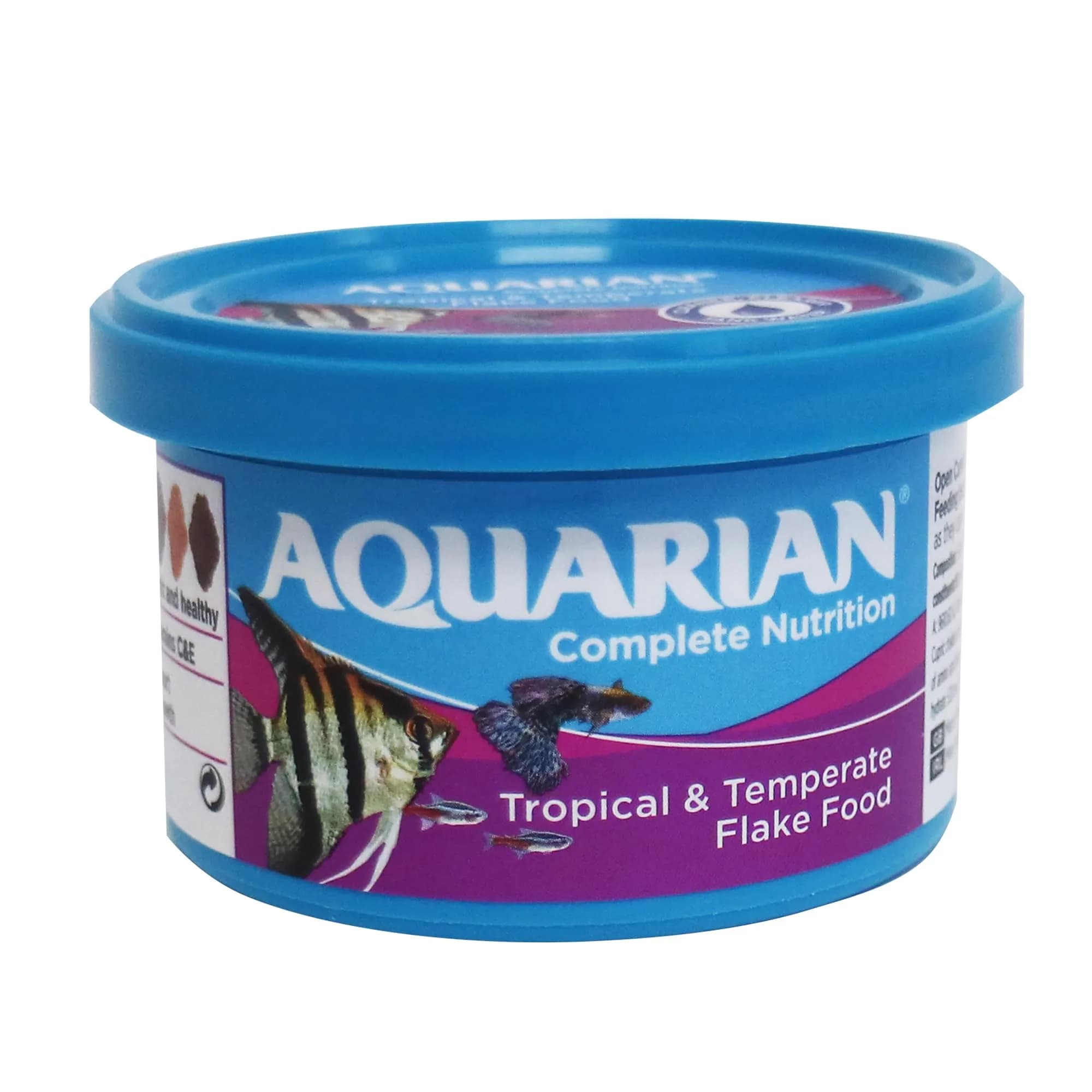 Aquarian Tropical Fish Flakes 50g | Complete Balanced Diet for Active Fish