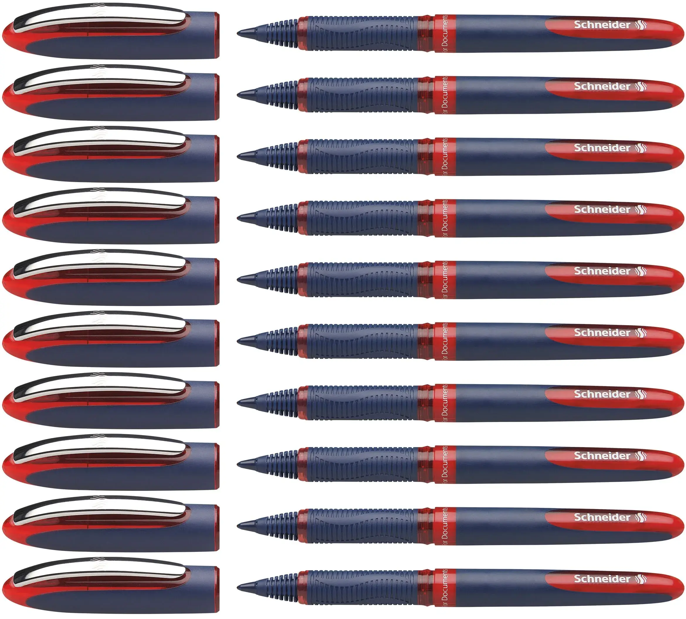 Schneider One Business Rollerball Pen, 0.6mm Fine Tip, Red Ink, Box of 10 Pens | ISO 14145-2 Waterproof - main product image