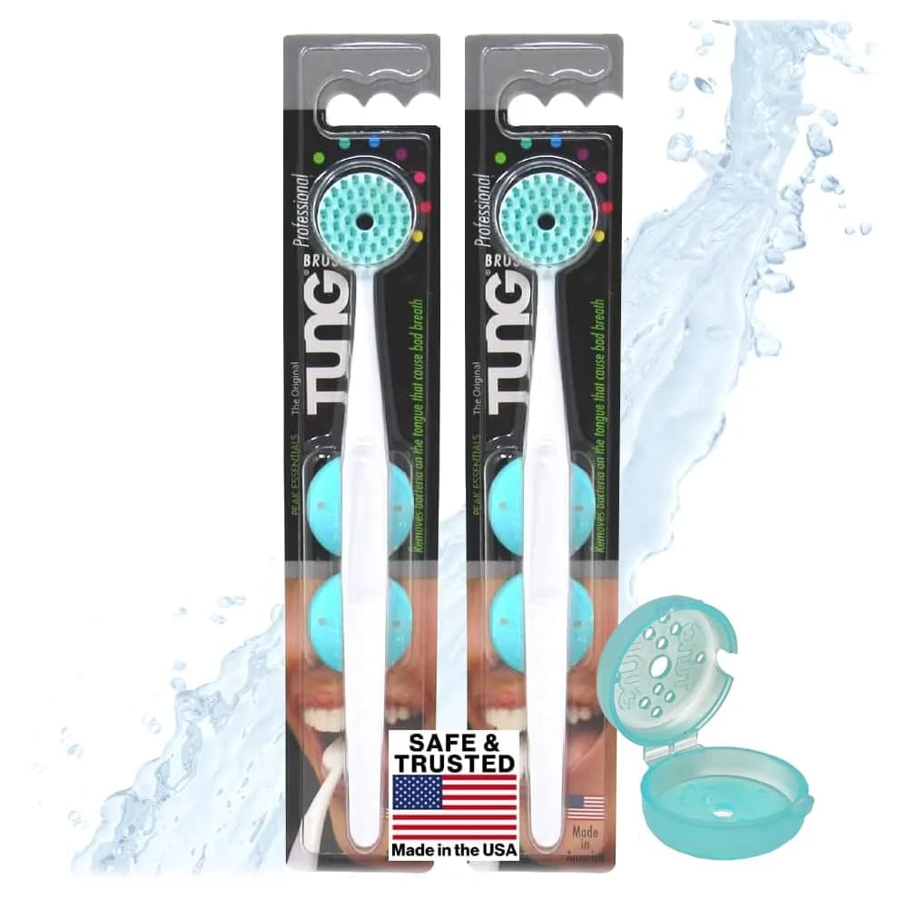 Peak Essentials The Original TUNG Brush Tongue Cleaner 4-Pack | Dentist-Designed for Bad Breath Defense - main product image