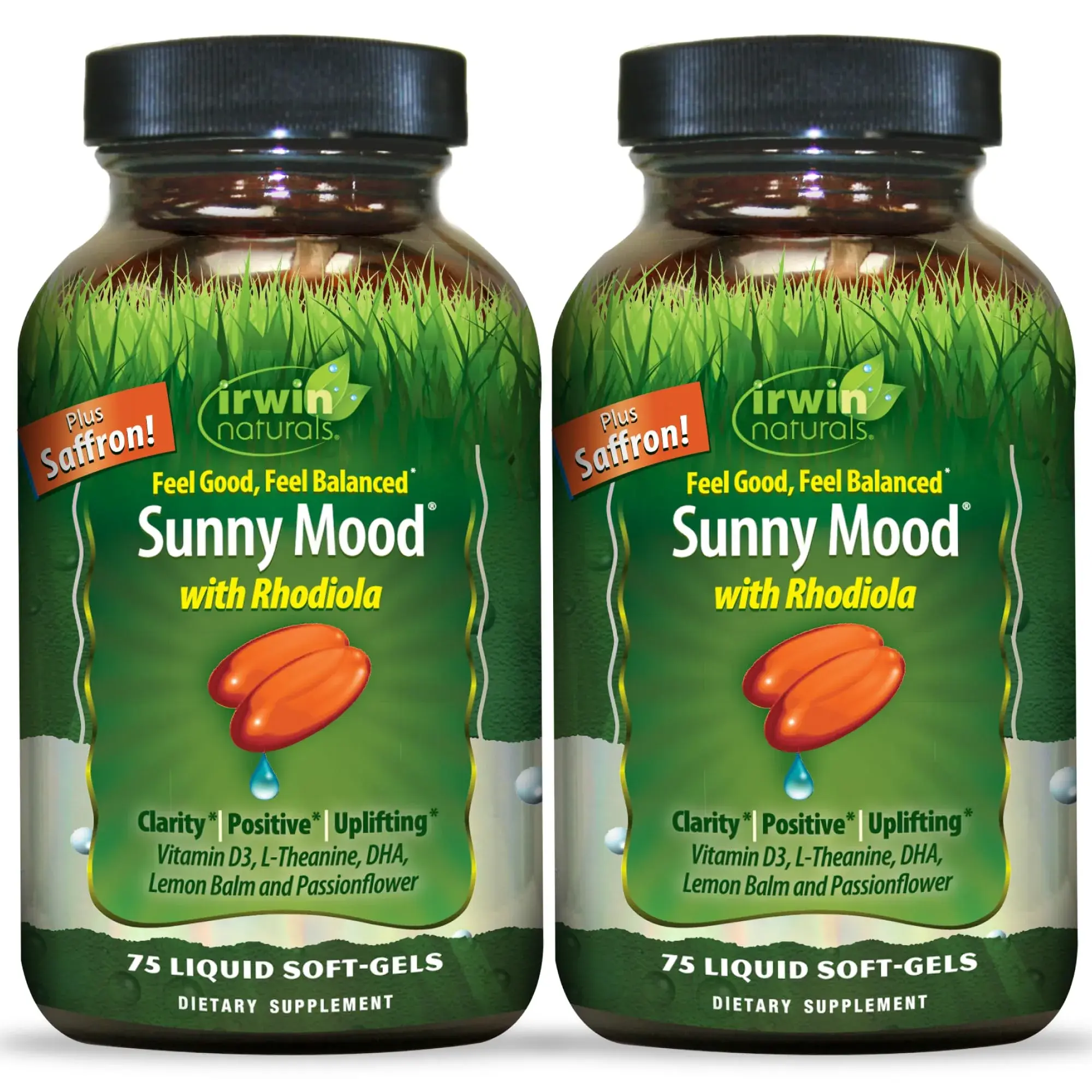 Irwin Naturals Sunny Mood Liquid Soft-Gels 75 Count | Emotional Balance & Mood Support