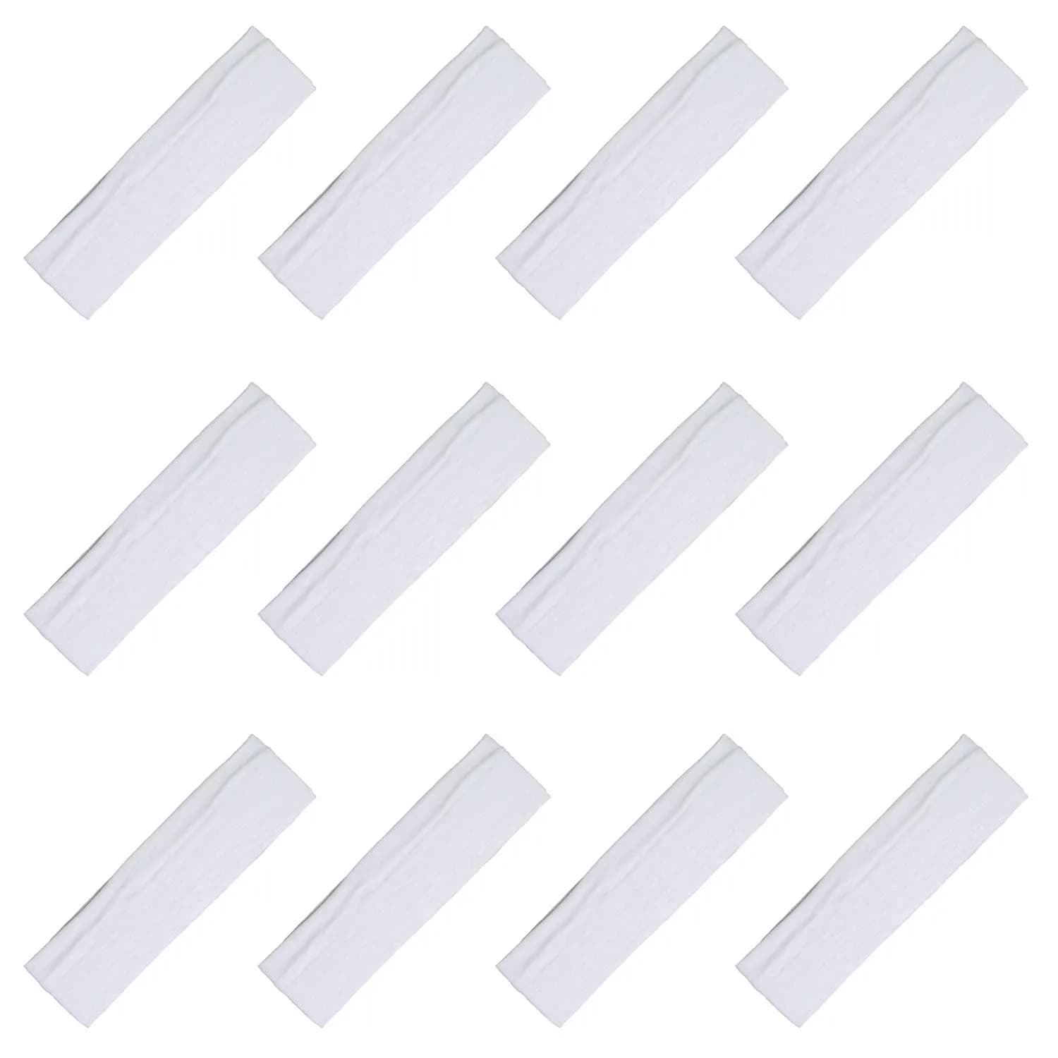 Kenz Laurenz Soft and Stretchy Cotton Headbands Pack of 12 | Ideal for Sports & Fashion (70-120 chars)