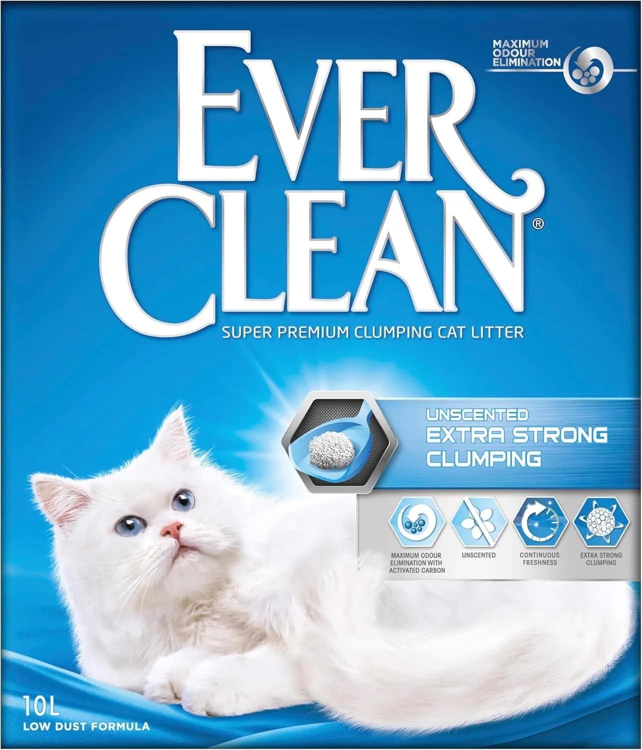 Ever Clean Clumping Cat Litter, Extra Strong Clumping, Unscented, 10L | Long-Lasting Odour Control