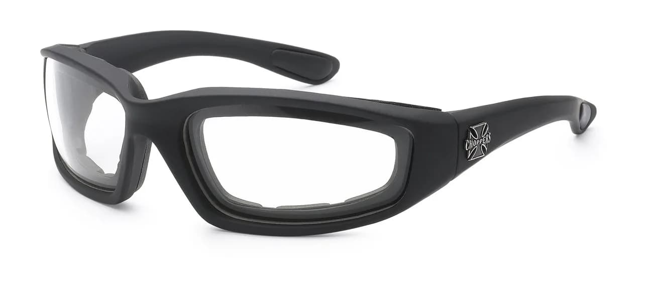 MODA Choppers Gangster Padded Motorcycle Goggles 5.9in L x 2in W Clear | Lightweight & Adjustable Safety Glasses