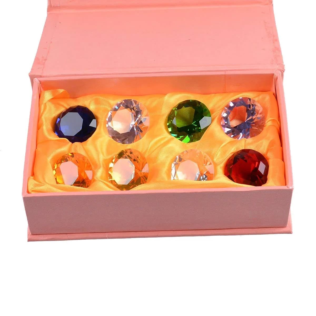 LONGWIN 30mm (1.2 inch) Crystal Diamond Paperweight Multicolor | Sparkling Table Decor