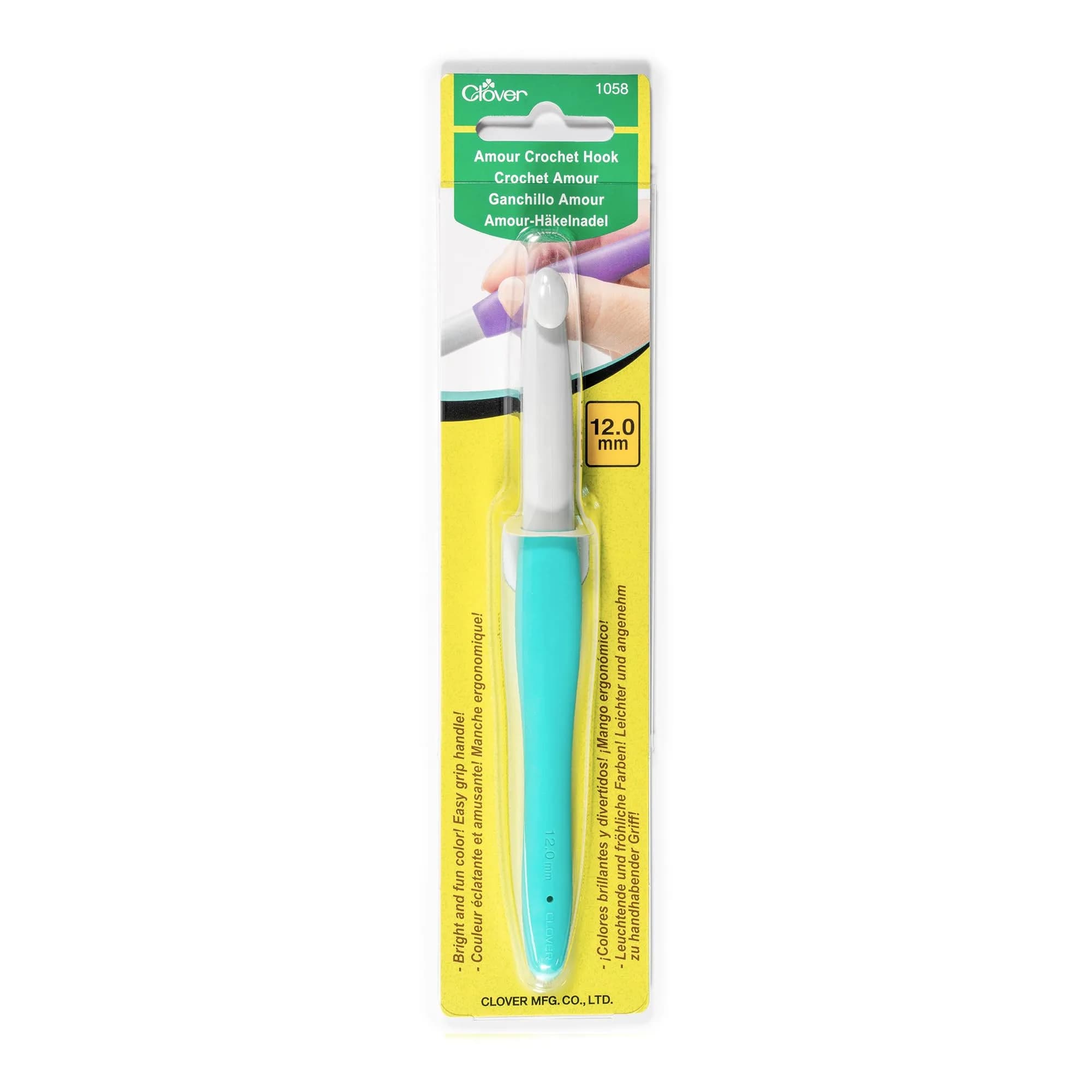 Clover Amour Crochet Hook 12 mm | Soft Grip, Vibrant Color, Stress-Free Crochet