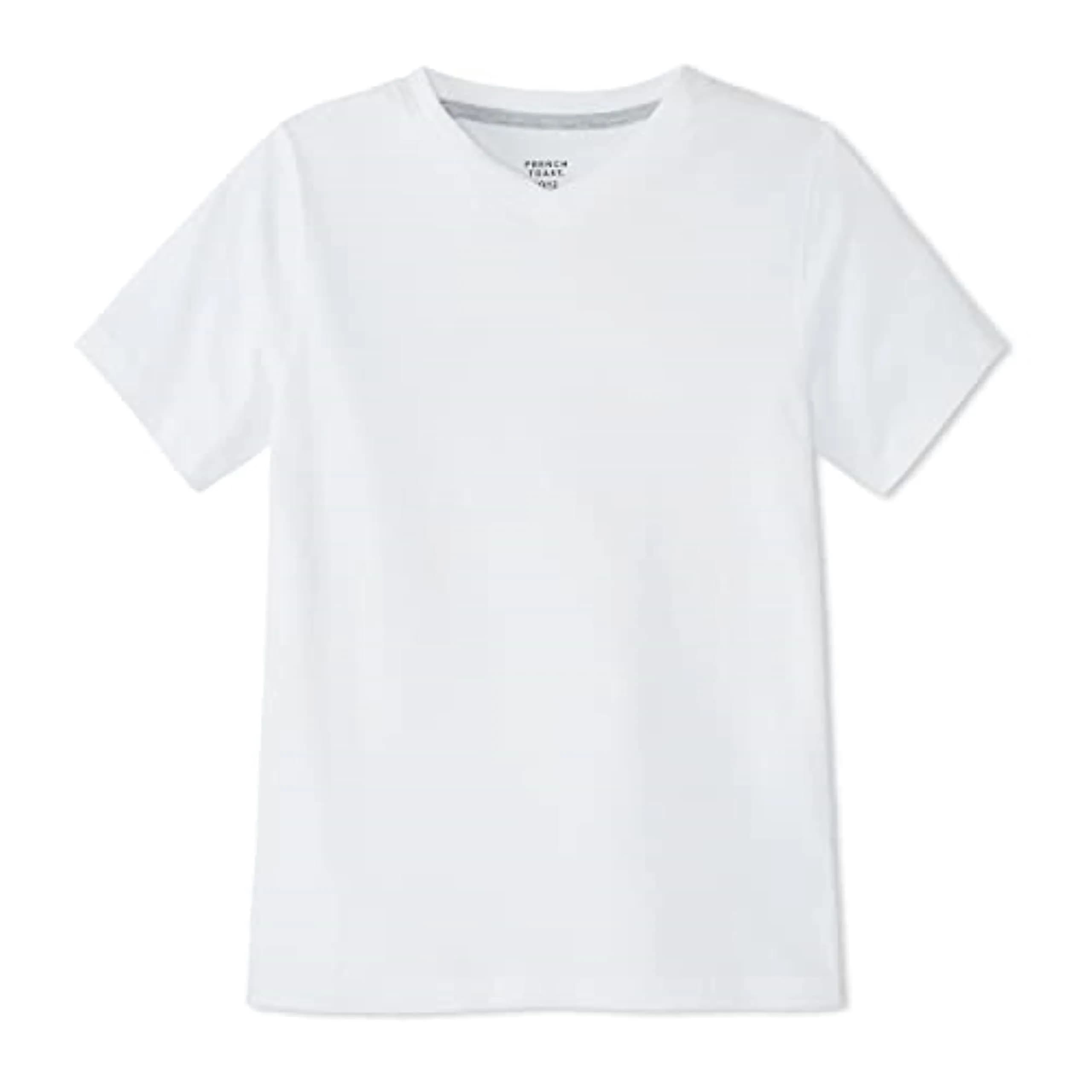 French Toast Boys' Short Sleeve V-Neck T-Shirt, White, 6-7 | Classic casual style for active boys