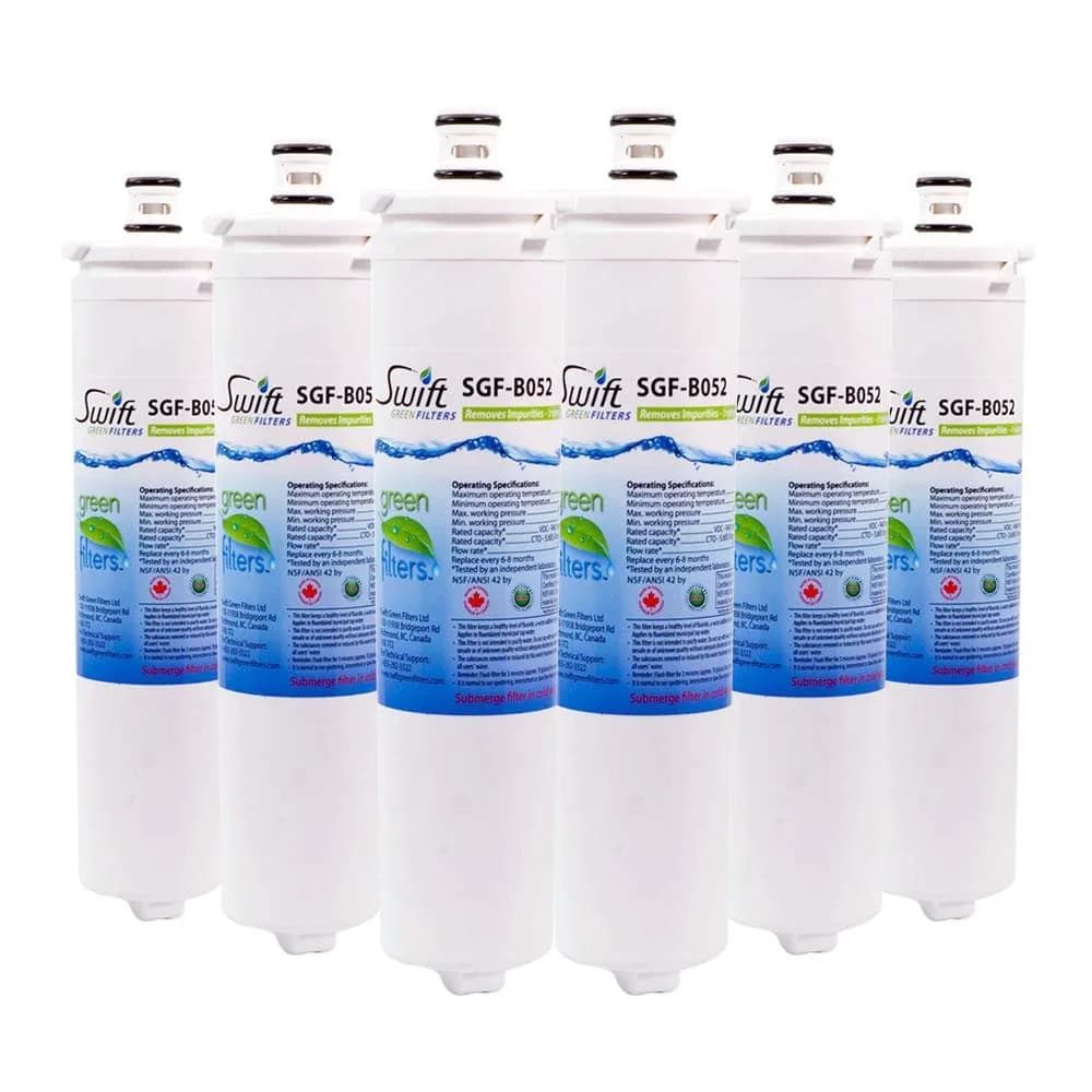 Swift Green Filters SGF-BO52 Refrigerator Water Filter 6 Pack | 2000-Gallon Coconut Carbon Filtration - main product image