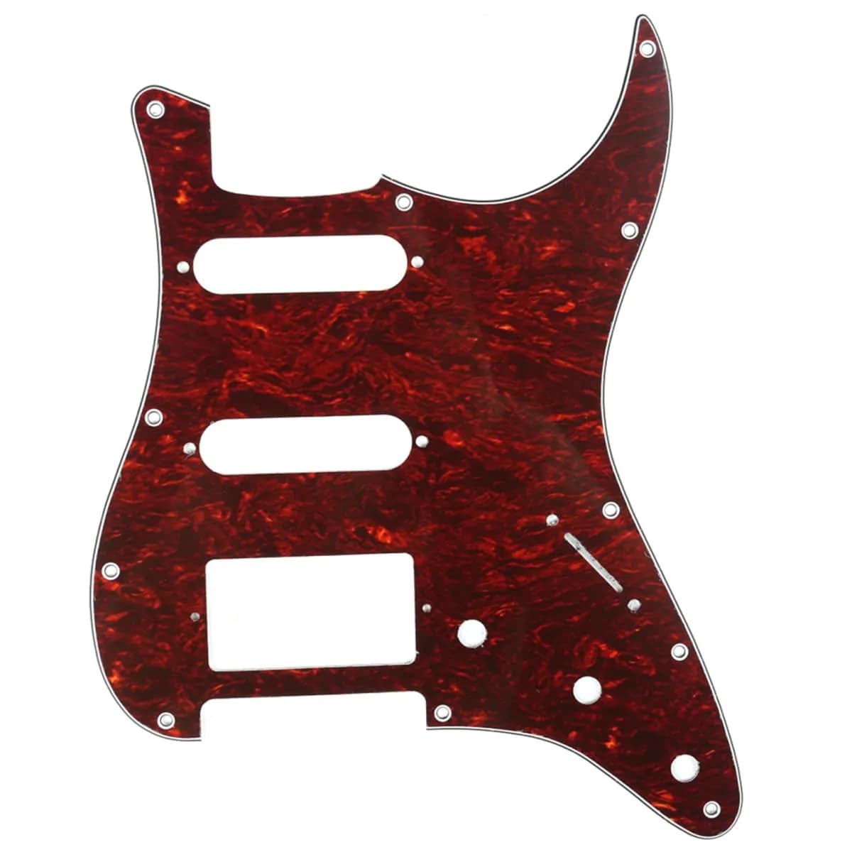 Musiclily Pro HSS 11 Hole ST Guitar Pickguard 4Ply Red Tortoise | Fits Fender Standard Stratocaster - main product image