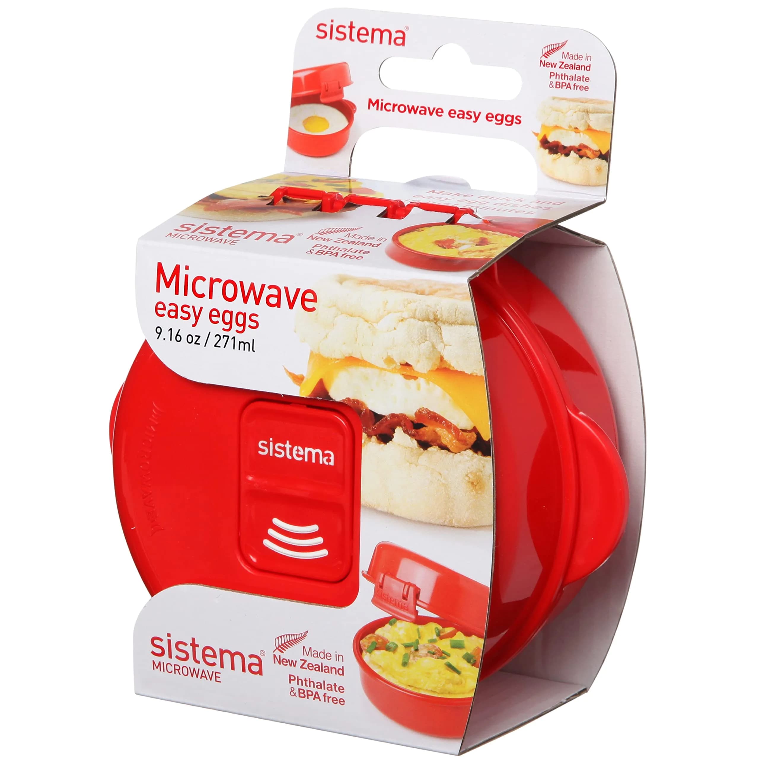 Sistema Easy Eggs Microwave Egg Cooker 270 ml | BPA-Free Egg Poacher with Steam Release Vent for Easy Cooking