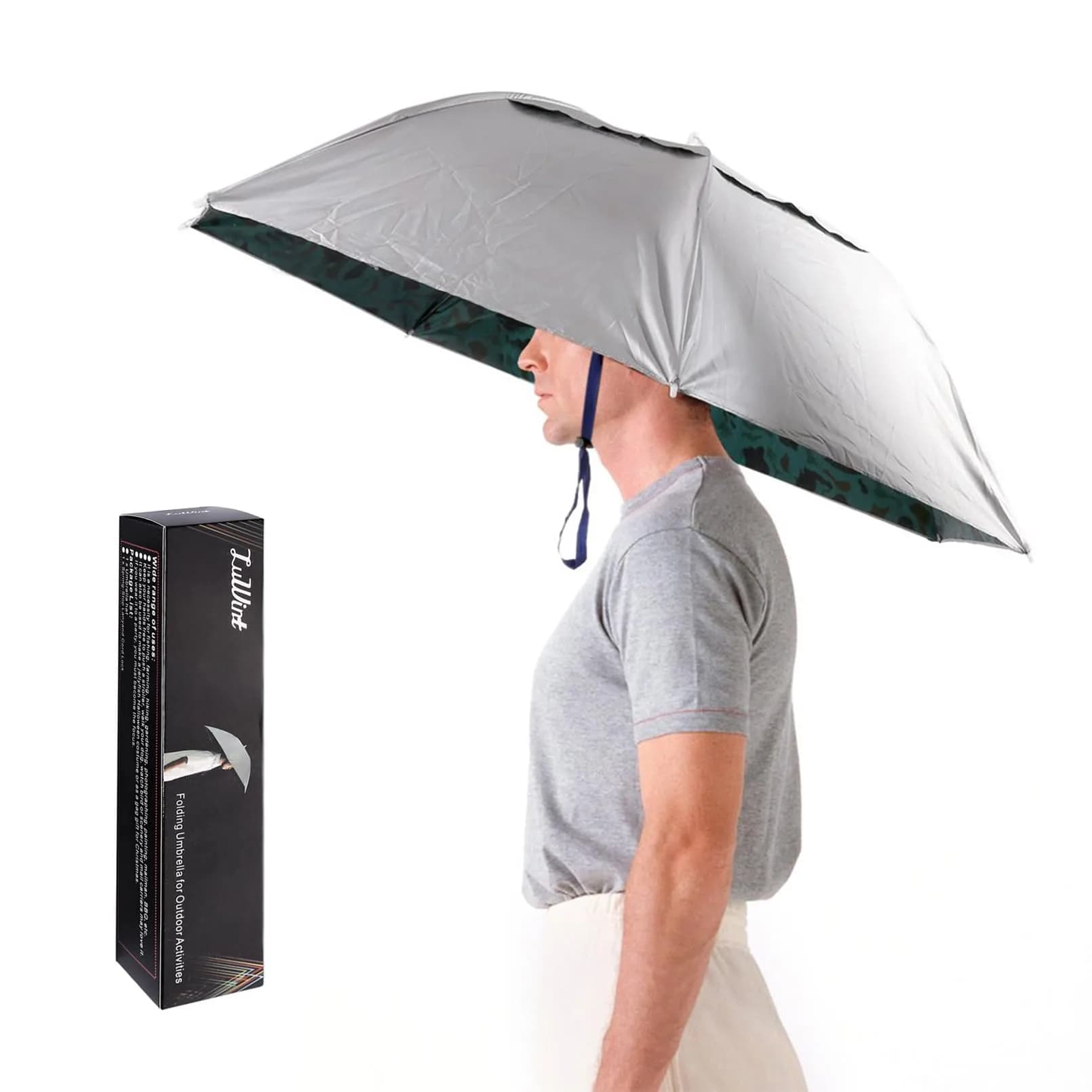 Luwint Umbrella Hat Hands Free, 91 cm (36'') Wide Brim Sun & Rain Hat with Adjustable Chin Strap | Ideal for Gardening, Fishing, Outdoor Activities - main product image