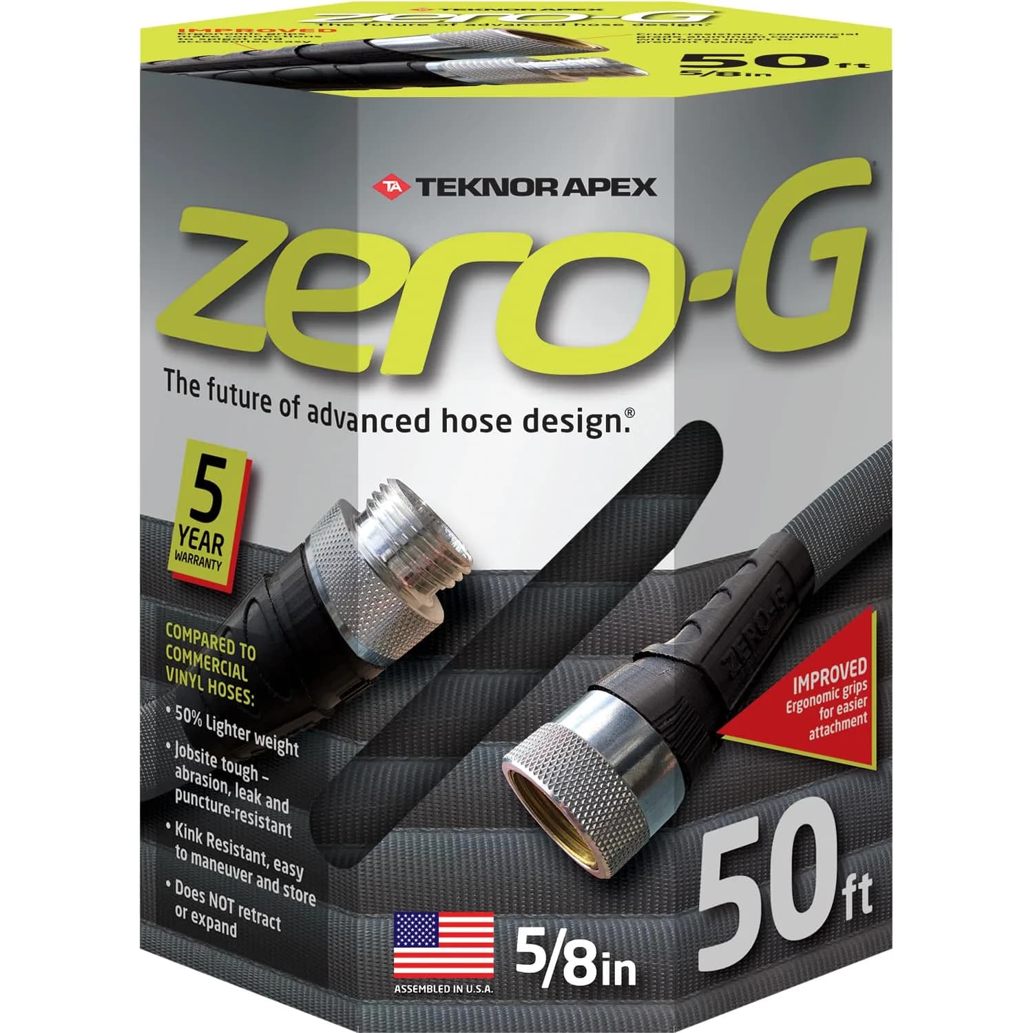 zero-G 5/8" x 50ft Garden Hose | Lightweight Kink-Free Vinyl Water Hose for Lawn & Garden - main product image