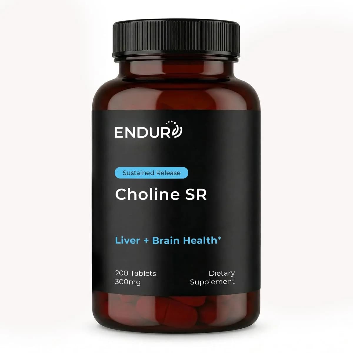 Endurance Products ENDUR Choline L(+) Bitartrate 300mg | Sustained Release, 200 Tablets for Brain & Prenatal Support - main product image