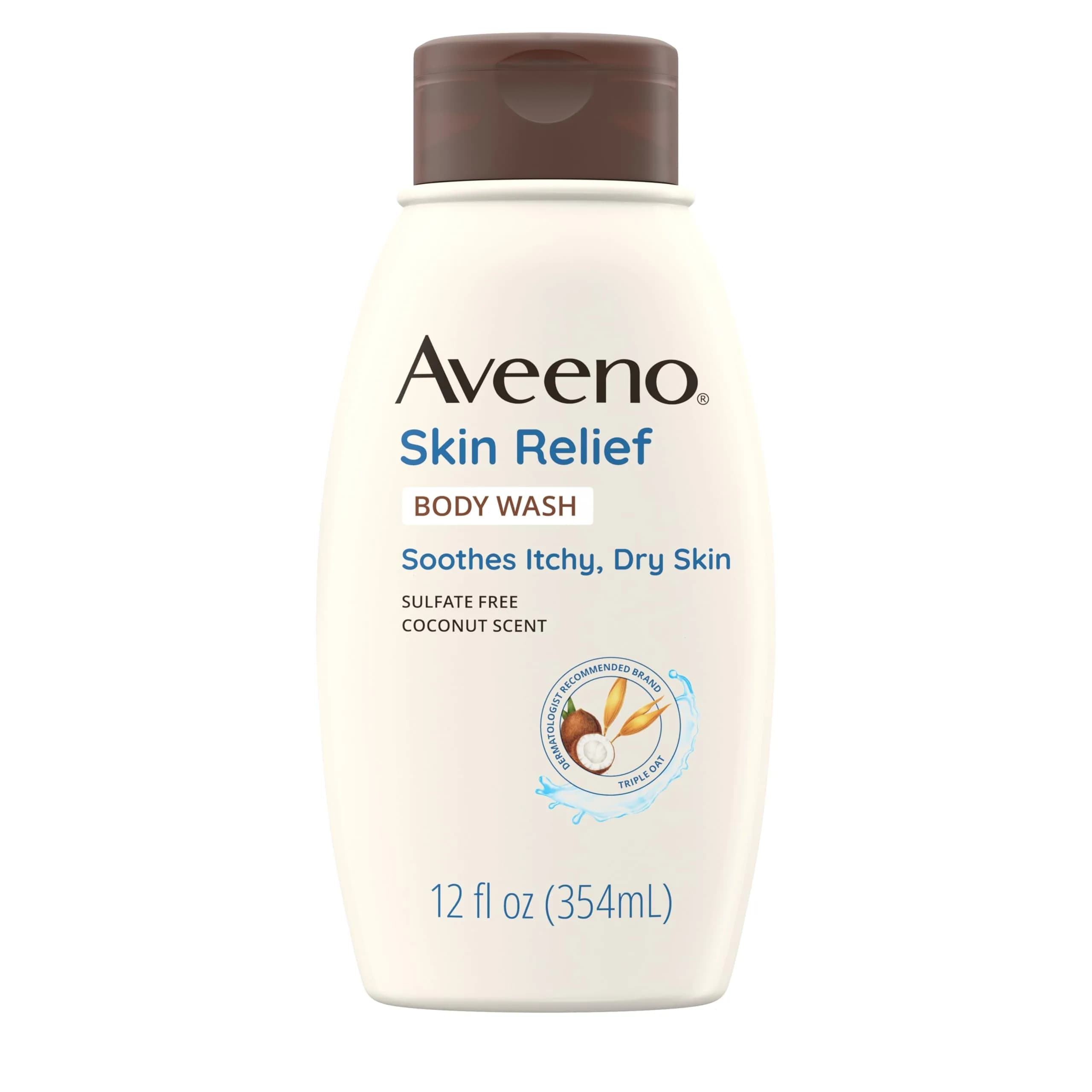 Aveeno Skin Relief Body Wash with Coconut Scent & Soothing Oat 355ml (12 fl. oz) | Gentle Cleanser for Itchy, Dry, Sensitive Skin - main product image