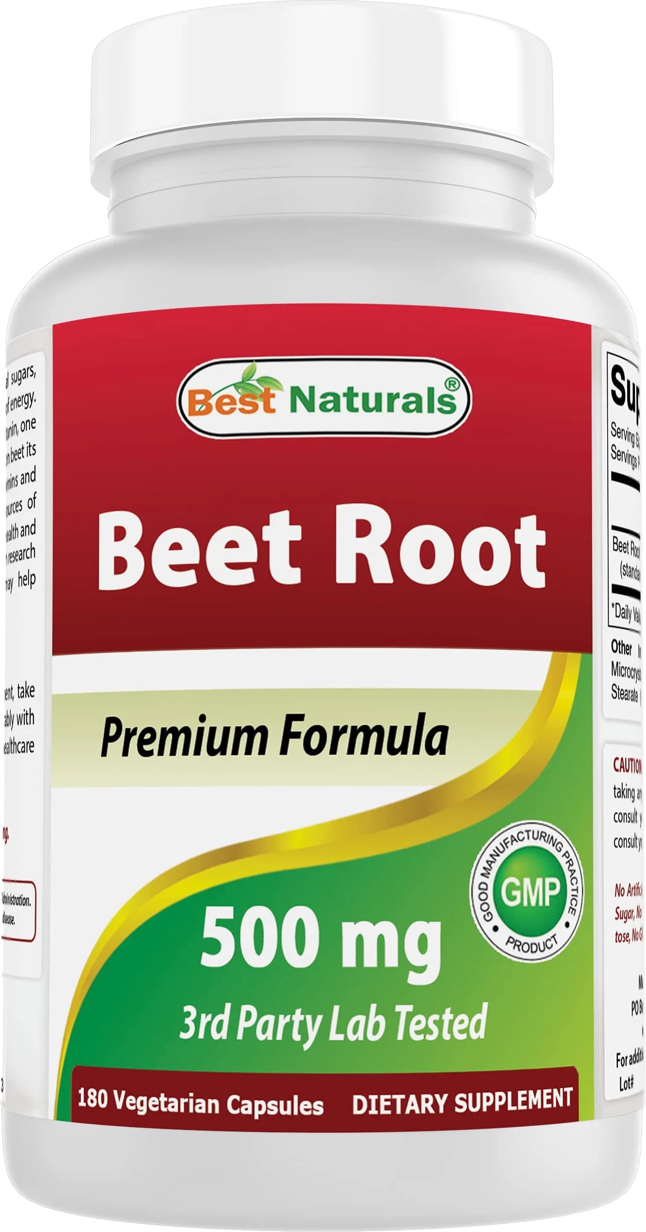 Best Naturals Beet Root Powder 500 Mg Capsules | 180 Count | Rich in Betanin & Vitamins, Supports Energy & Gut Health
