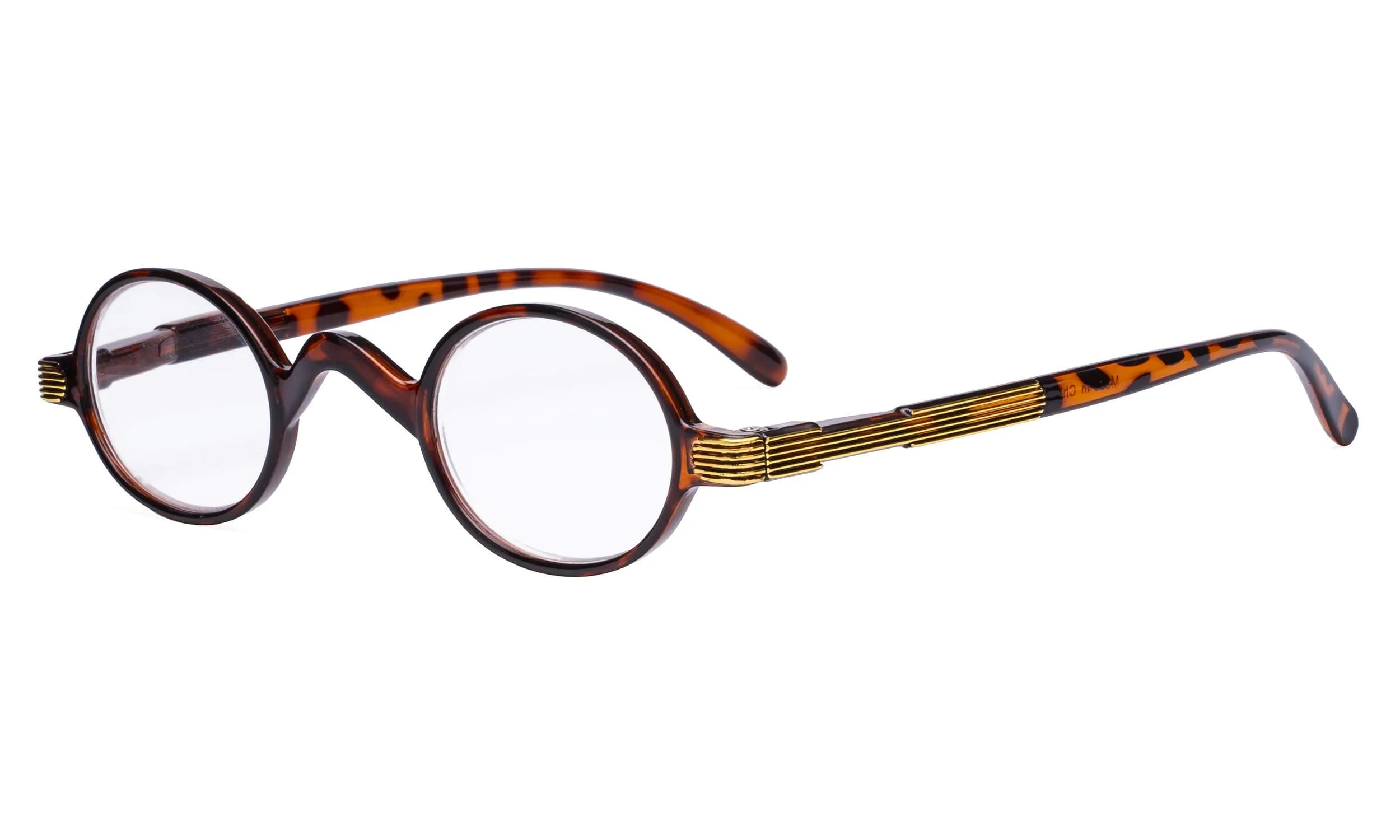 Eyekepper 1.75 Diopter Round Reading Glasses for Men & Women, Tortoise Frame | Spring Hinges, Scratch-Resistant Lenses - main product image