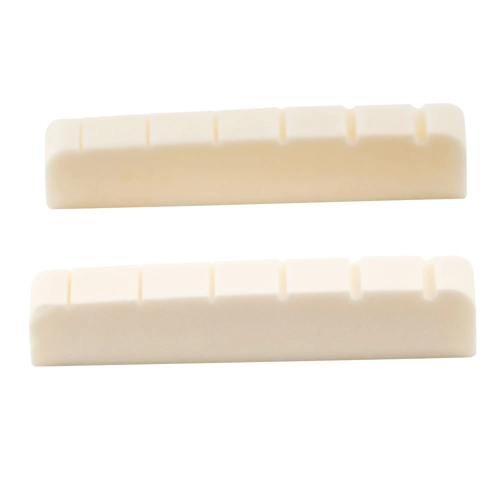 Musiclily Bone Nut for Electric Guitar 43mm | Flat Bottom Slotted Bone Nut for 6 String Guitar - main product image