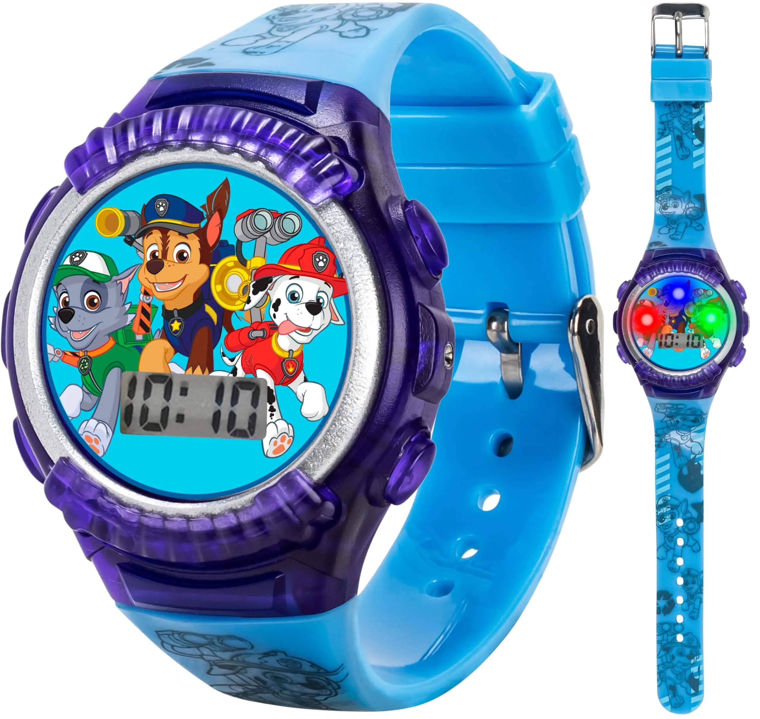 Nickelodeon Paw Patrol Kids Digital LED Watch with Light-Up Display & Blue Silicone Strap | Ages 4+ Fits Wrists 5.5"-8" - main product image
