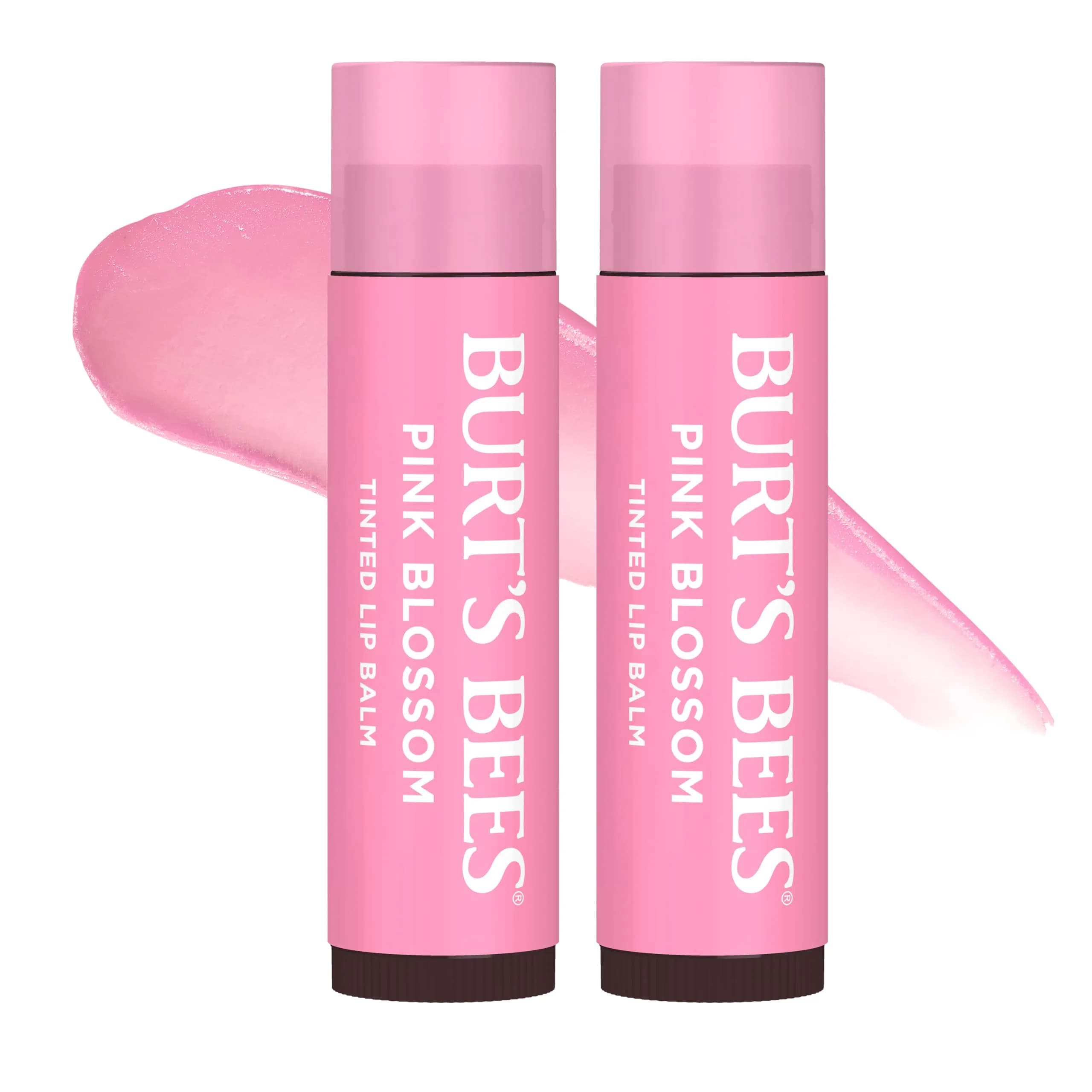 Burt's Bees Pink Blossom Tinted Lip Balm 2x0.3oz (0.6oz Total) | Natural Buildable Finish with Shea Butter - main product image