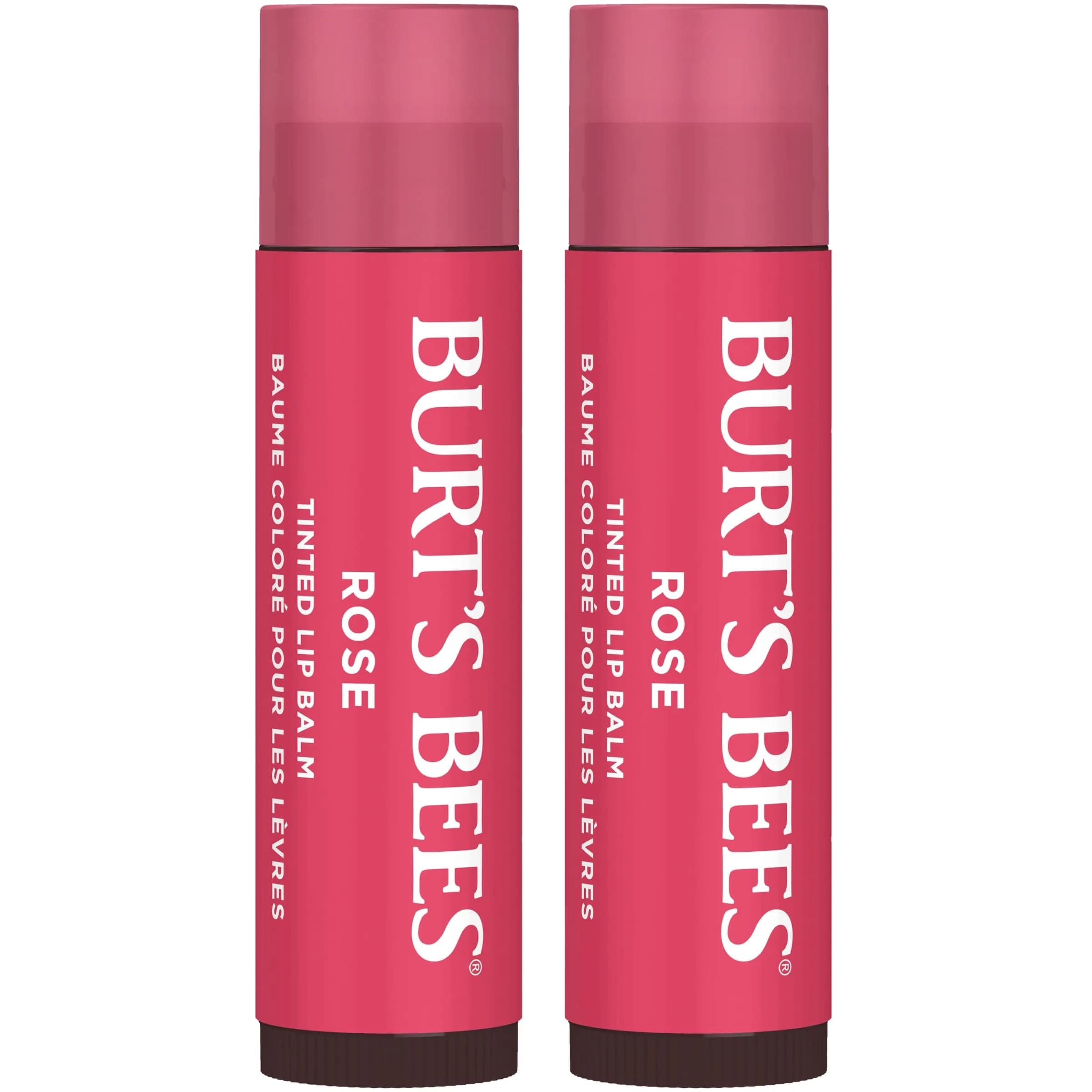 Burt's Bees Tinted Lip Balm Red Dahlia 2-Pack | Natural Origin, 8-Hour Moisture