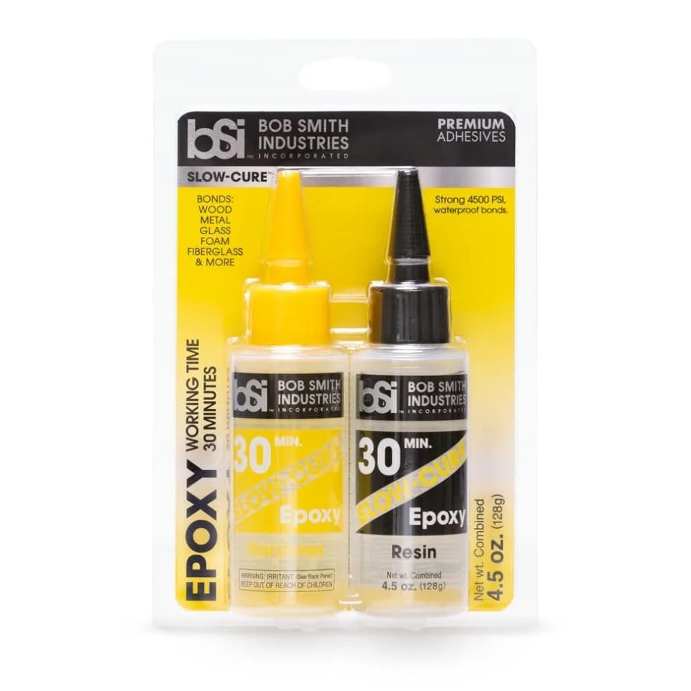 Bob Smith Industries BSI-205 Slow-Cure™ Epoxy 4.5 oz Clear | 30-Minute Working Time for Heavy-Duty Bonds