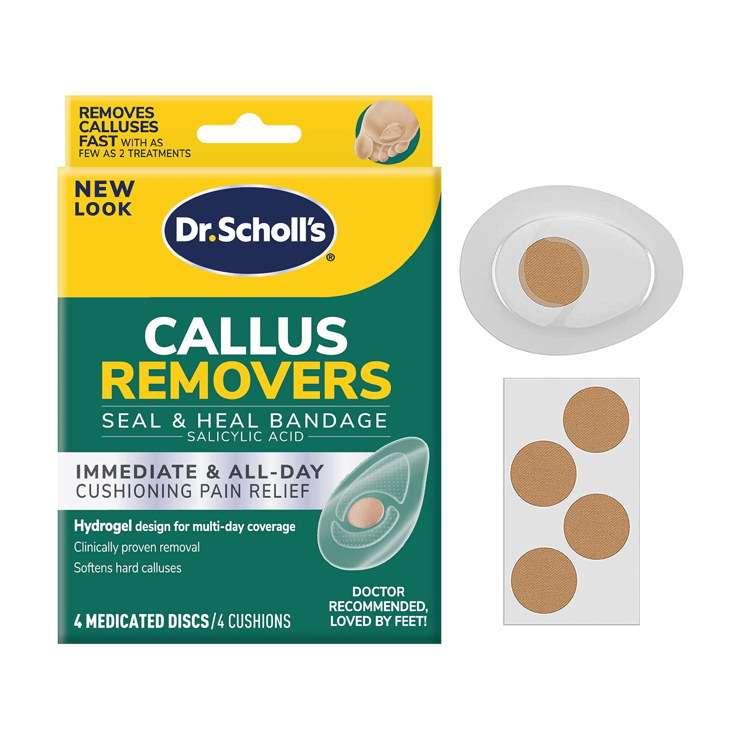 Dr. Scholl's Callus Remover Seal & Heal Bandage 4ct | Clinically Proven Fast Removal & All-Day Pain Relief - main product image