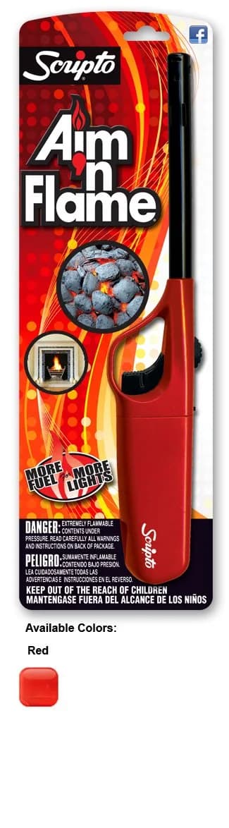 Scripto Multi Purpose Lighter Aim'm Flame II Random Color | Child-Resistant & Visible Fuel Supply