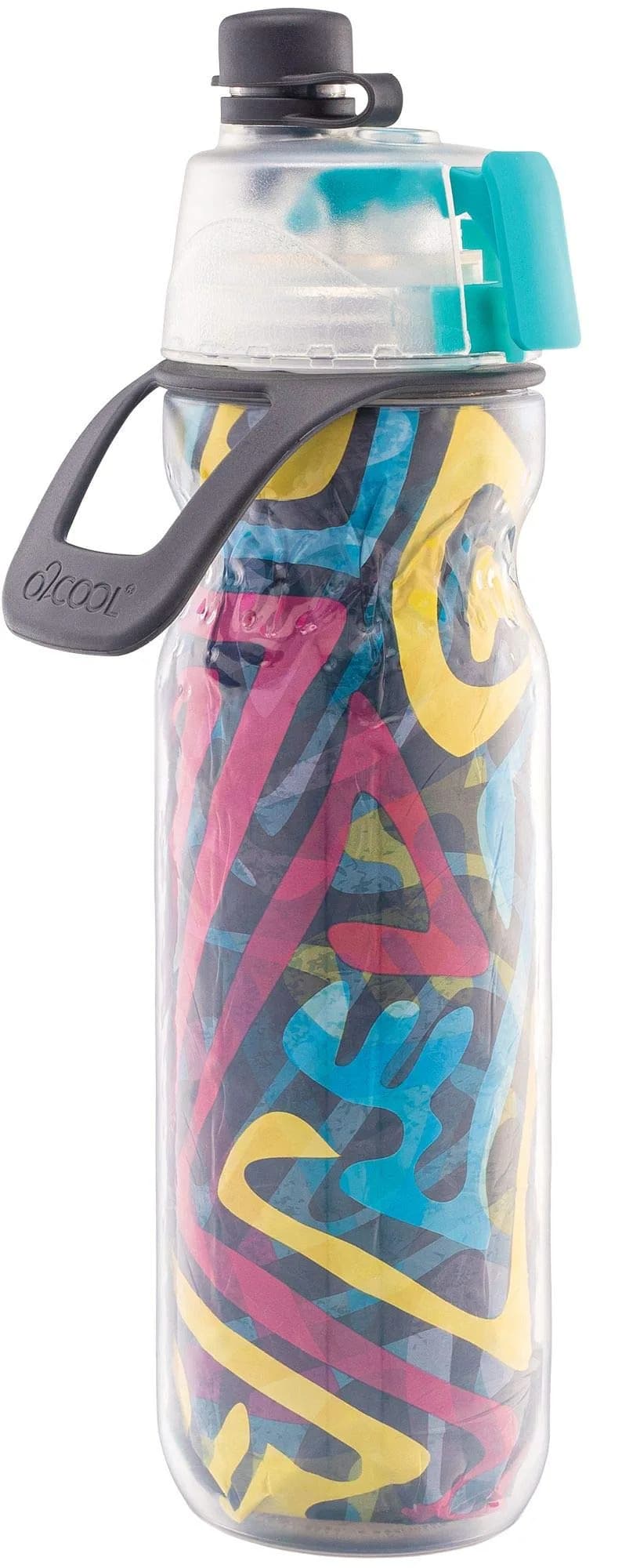 O2COOL Mist N Sip 20 oz Misting Sports Reusable Water Bottle Baseball | Insulated, BPA-Free, Leak-Proof