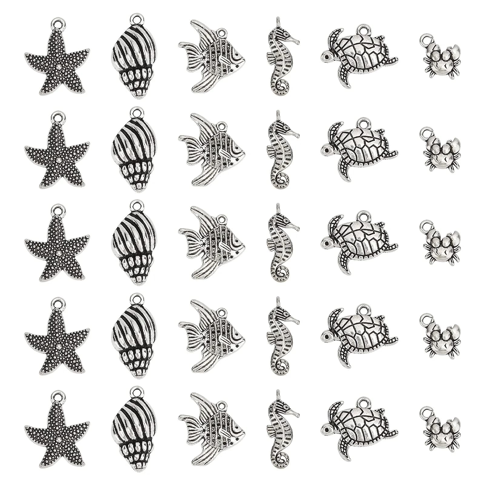 PH PandaHall Ocean Animal Charms 30pcs | Summer Sea Creatures Pendant for Jewelry