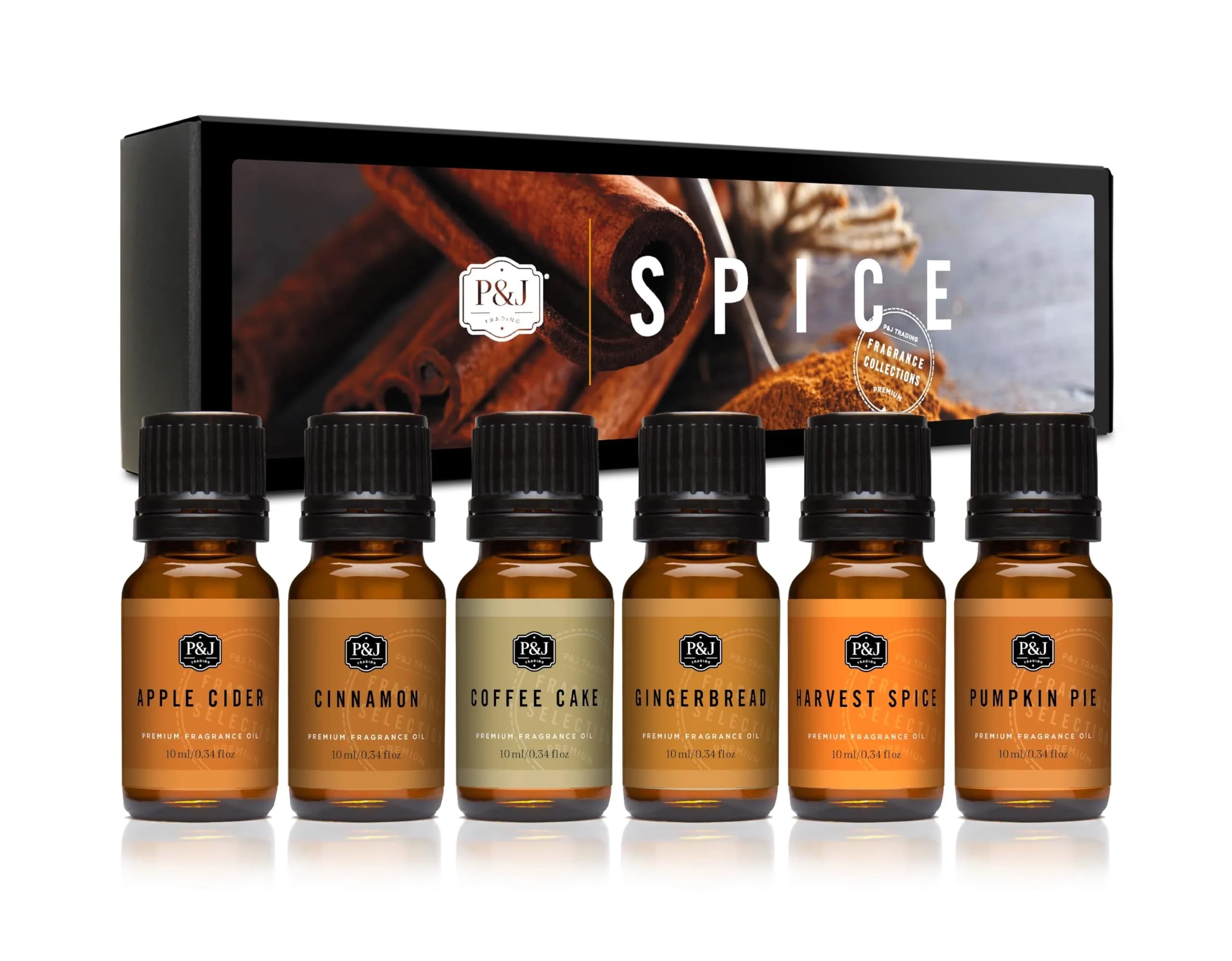 P&J Trading Spice Set Fragrance Oils for Diffusers & Candle Making, 6 x 10ml Bottles | USA Imported Aromatherapy Scents - main product image