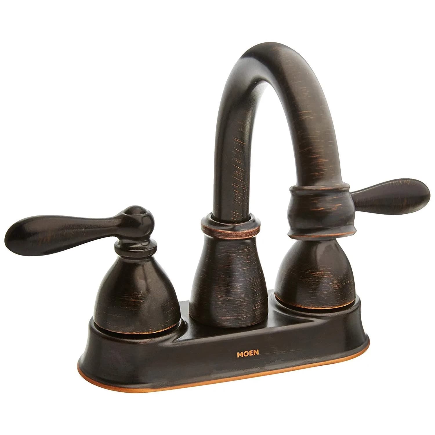 Moen Caldwell Two-Handle High Arc Bathroom Faucet, Mediterranean Bronze | 1.5 GPM Aerated Flow - main product image