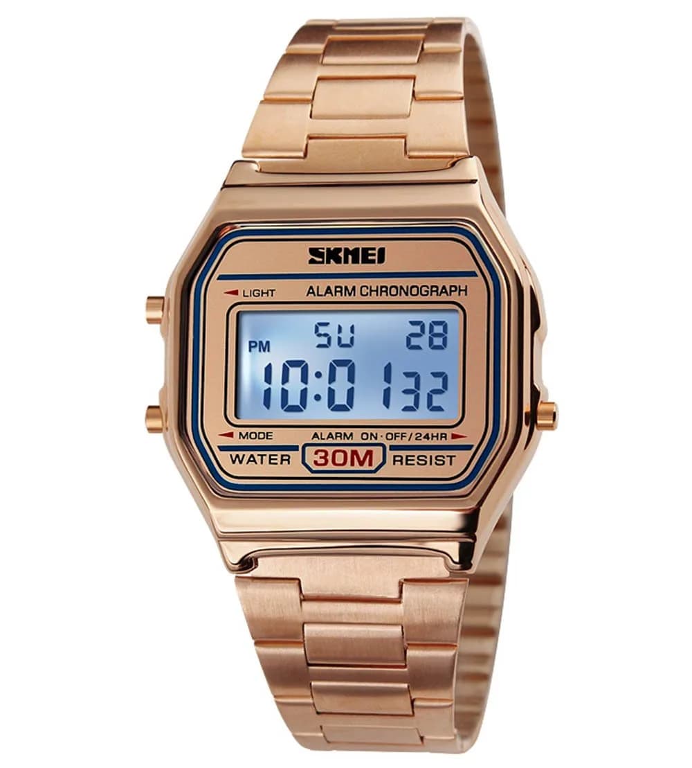 Gosasa Classic Unisex Digital Sports Watch 33mm Rose Gold Waterproof Multifunction - main product image