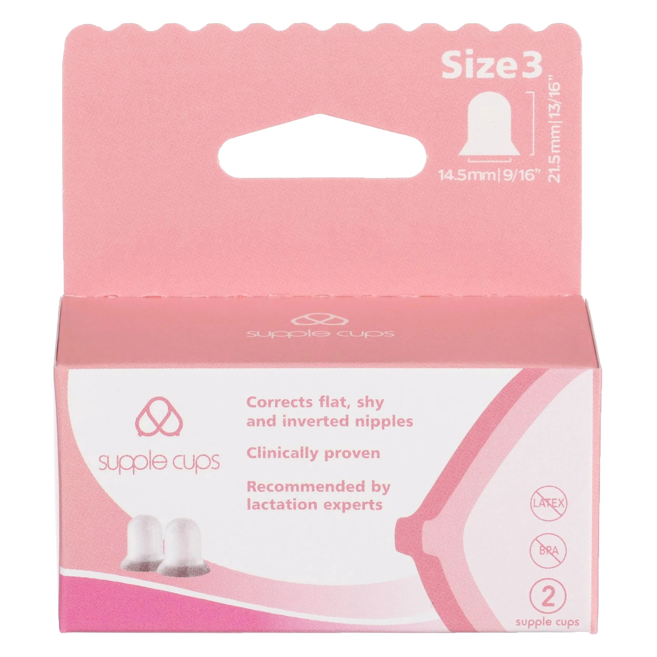 Supple Cups Size 3 Nipple Corrector for Flat, Shy, Inverted Nipples | Clinically Proven Latch Aid - main product image
