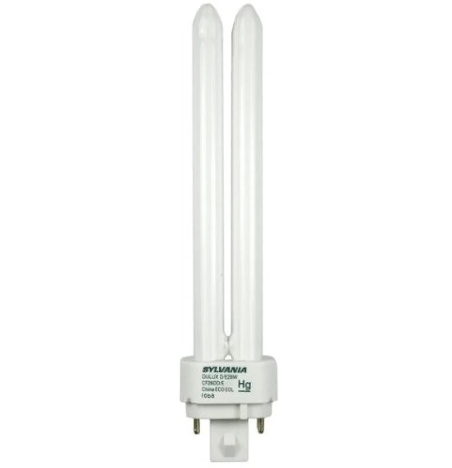 Sylvania Dulux D/E CFL Light Bulb 26W G24q-3 Base 4100K Cool White 1710 Lumens (4-Pack, 20000 Hrs) | Dimmable Energy Efficient Lighting - main product image