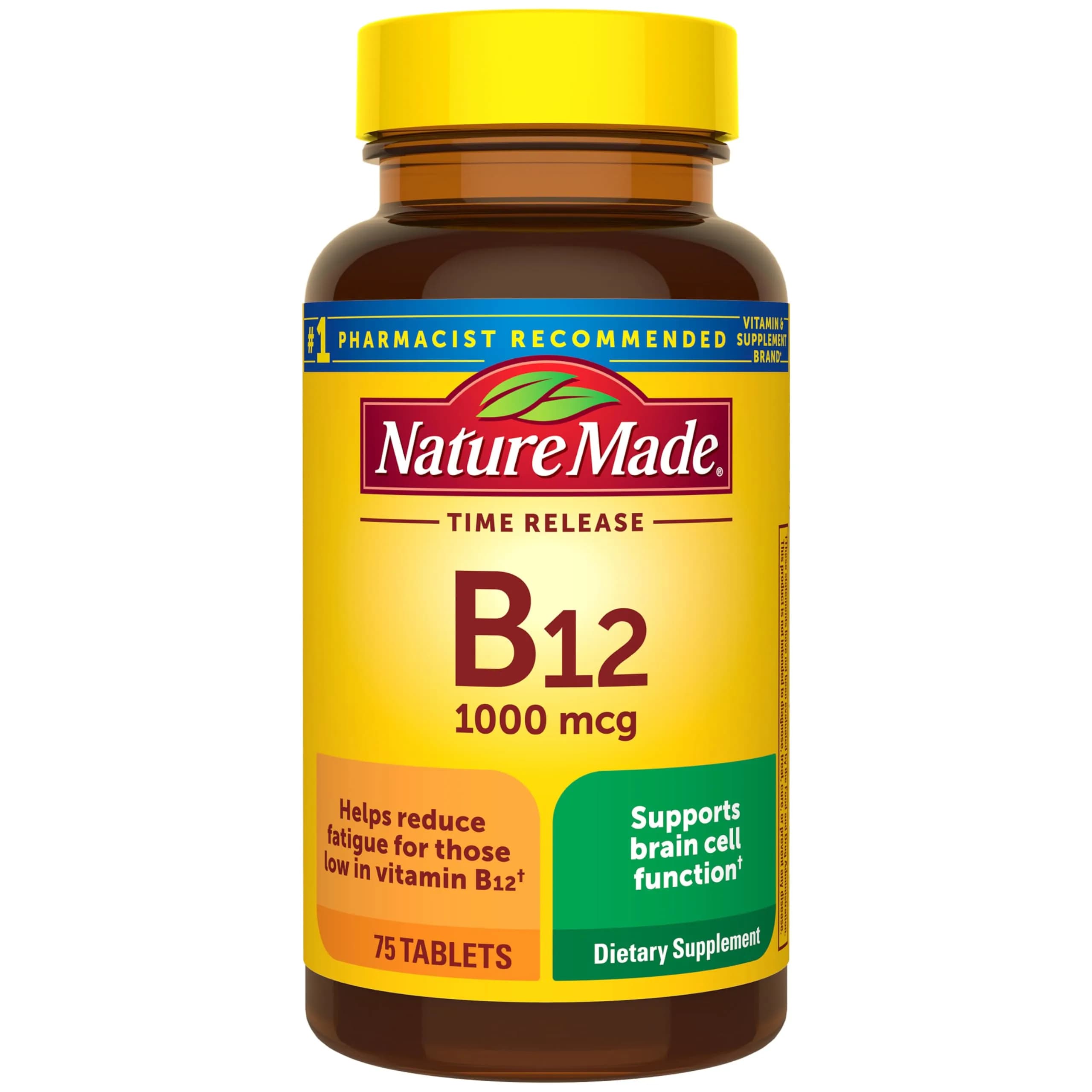 Nature Made Vitamin B12 1000 mcg Time Release Tablets, 75 Count | Supports Energy Metabolism - main product image