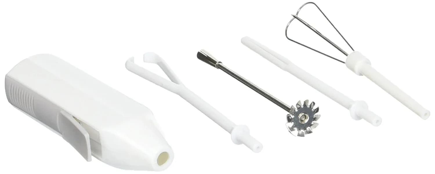 Norpro Deluxe Cordless Mini Mixer Blender Whipper Whisk 4 Attachments | 10cm (4") Length - main product image