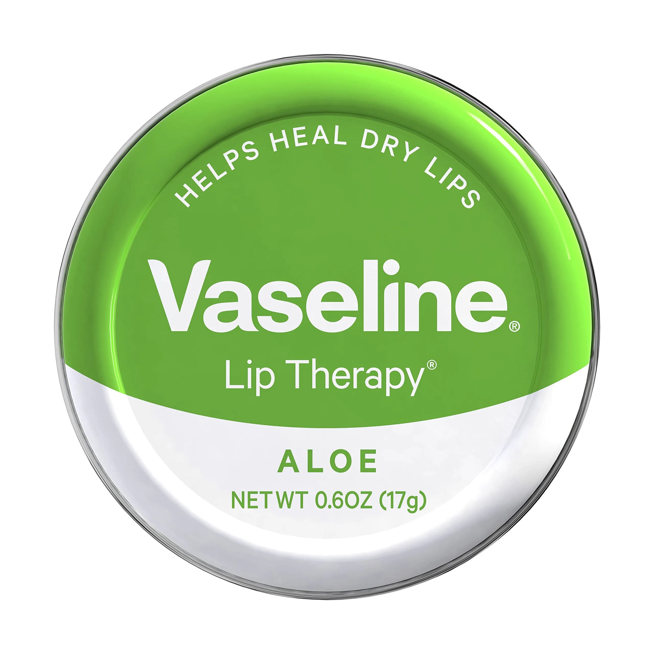 Vaseline Lip Therapy Aloe Vera Tin Lip Balm 0.6 oz (17 g) | Clinically Proven Healing for Dry Lips - main product image