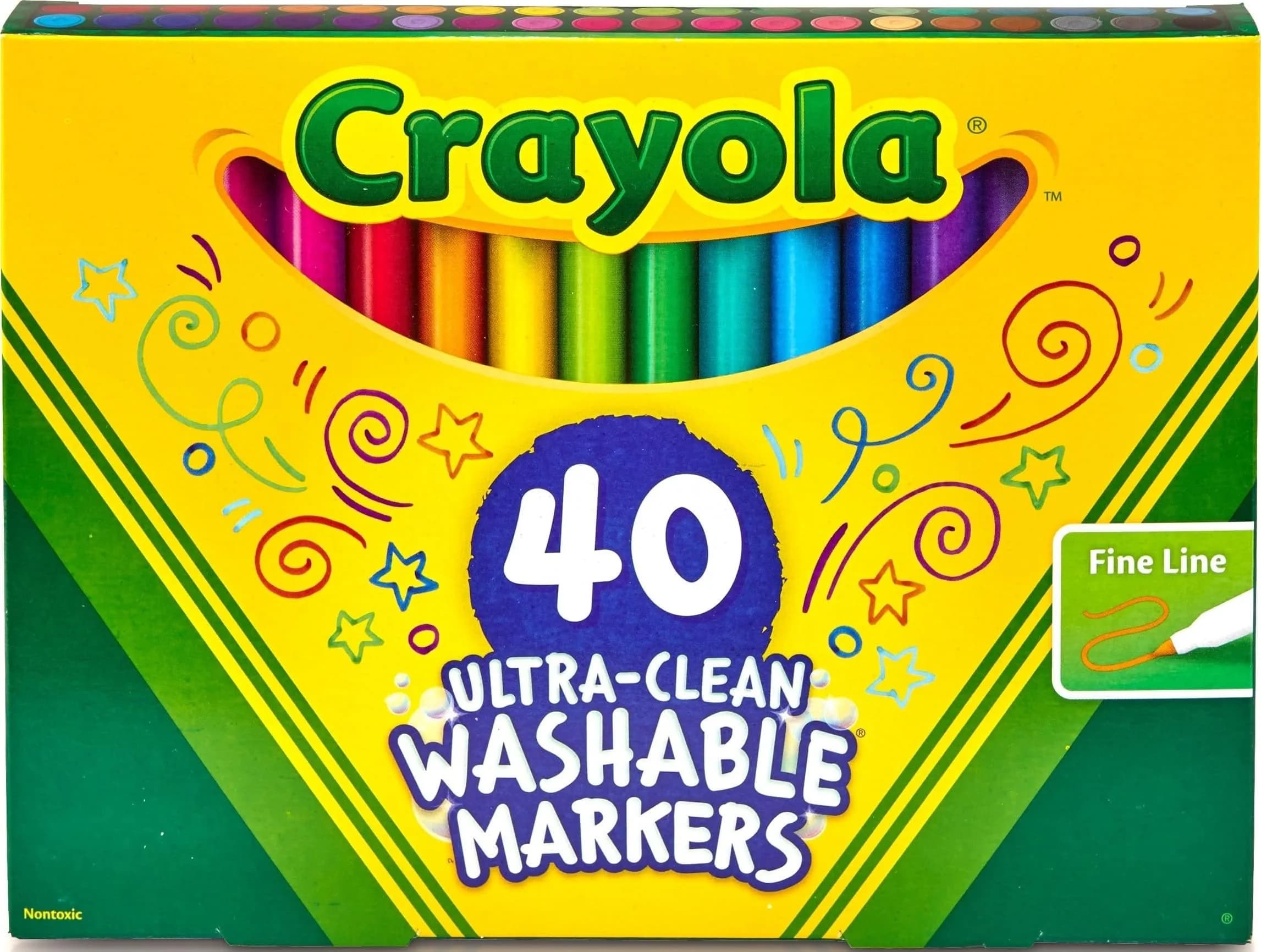 Crayola Ultra Clean Washable Markers (40ct) | Non-Toxic Fine Line Art Supplies for Kids Ages 3+ - main product image