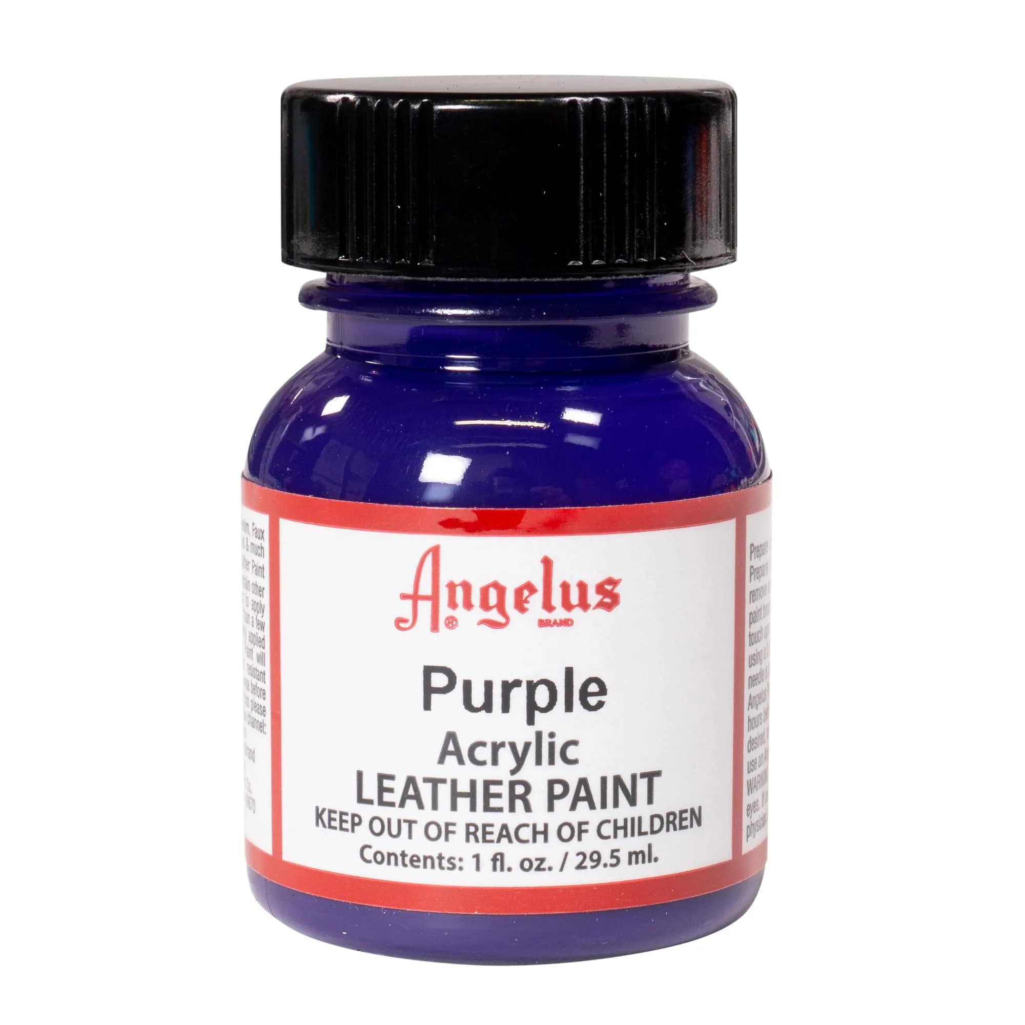 Angelus Acrylic Leather Paint Purple 1 fl oz (29.57 ml) | Non-Toxic Water-Based Formula for Shoes, Bags & More - main product image