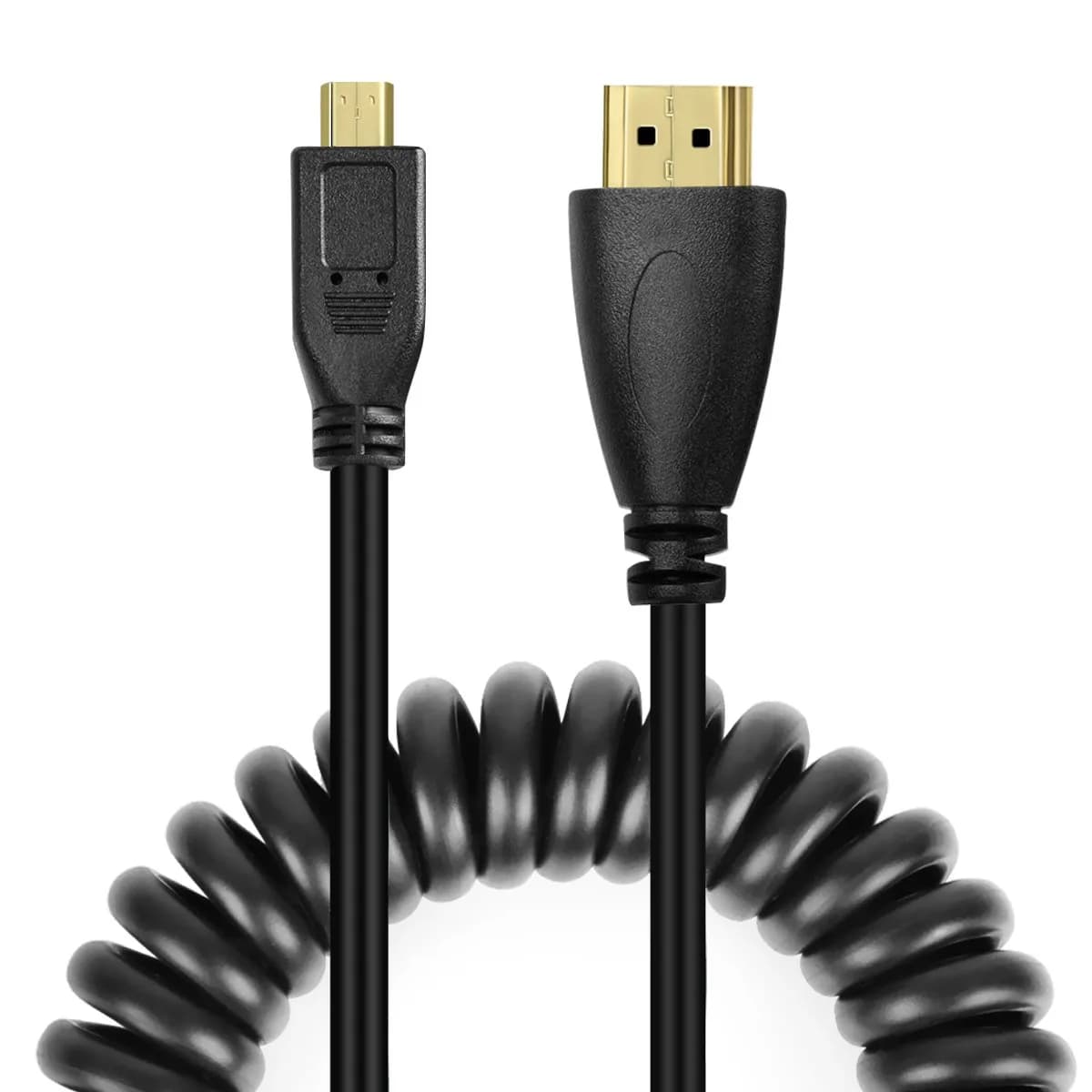 UCEC Coiled Micro HDMI to HDMI Cable 3.2FT | 4K HDR Support, Flexible & Portable - main product image