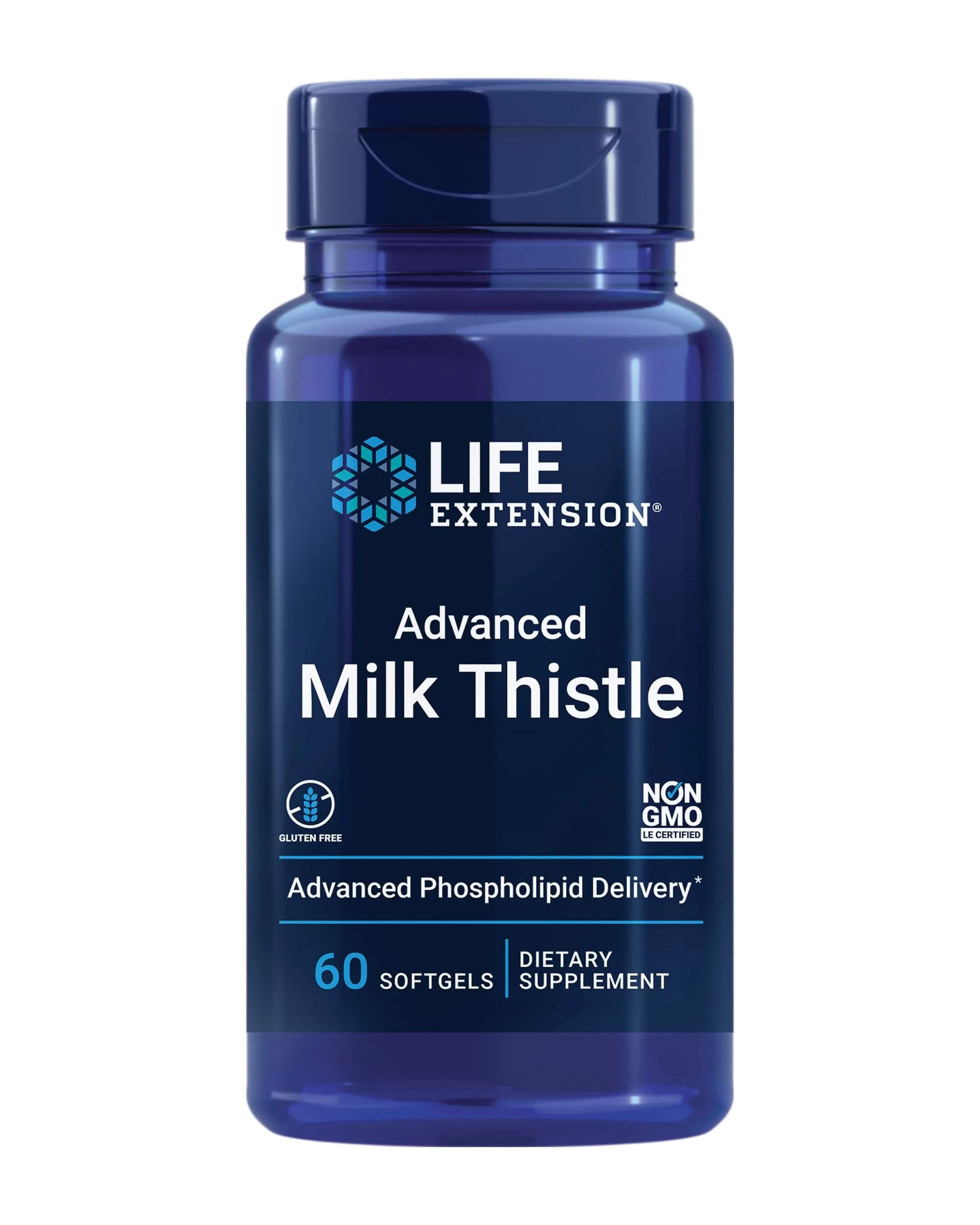 Life Extension Advanced Milk Thistle Softgels 60 Count (1.7 oz) | Bioavailable Silymarin & Silybin for Liver Health - main product image