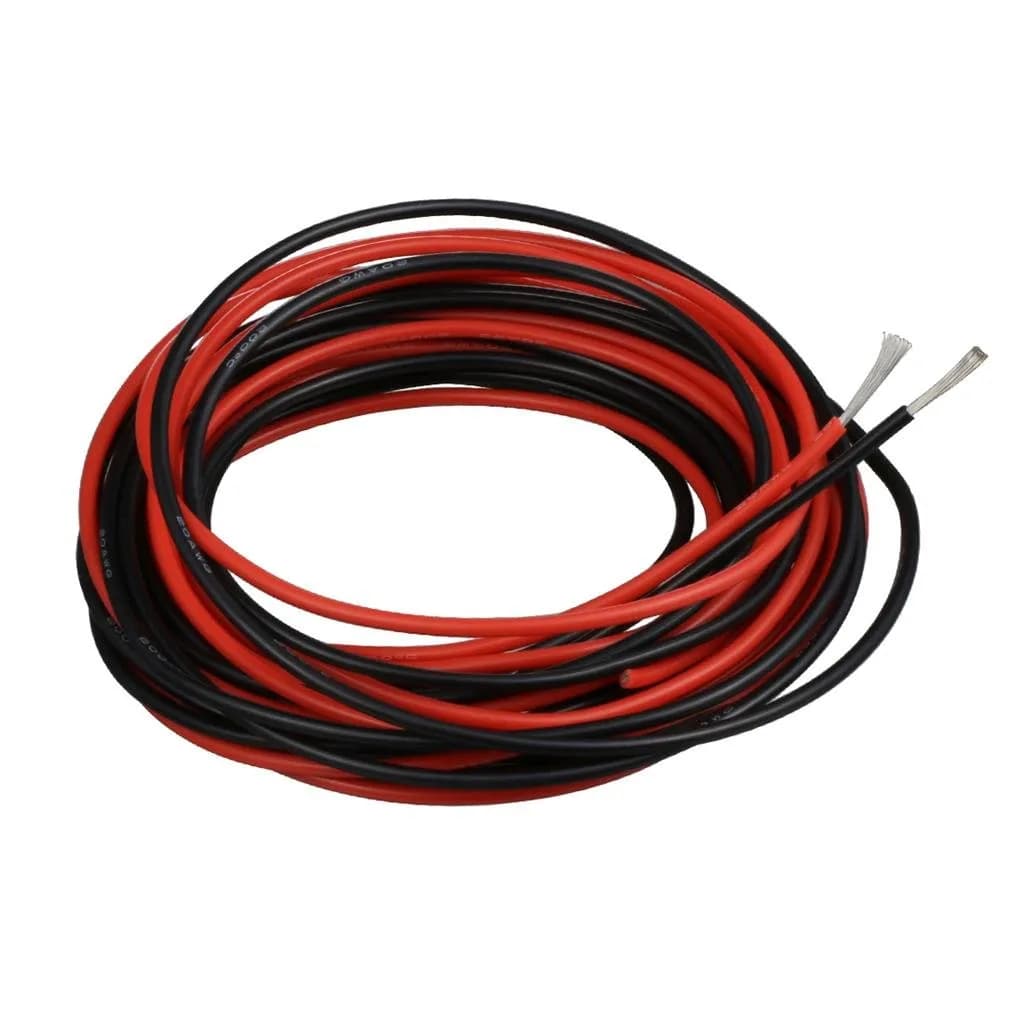 BNTECHGO 20 AWG Silicone Wire Red and Black | 10ft Each, Tinned Copper, 600V, Flexible - main product image