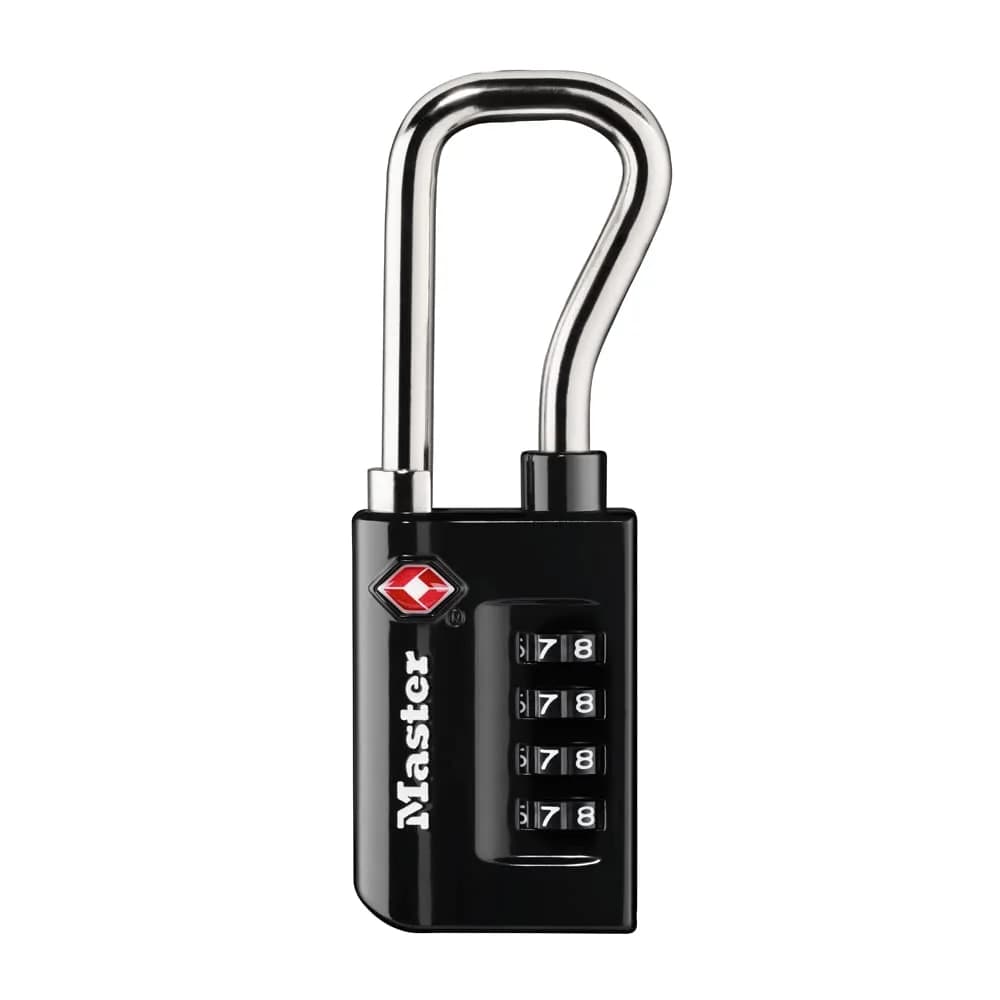 Master Lock TSA Approved Luggage Lock, 1-5/16 in. Wide, Black | Set Your Own Combination for Travel & Security - main product image