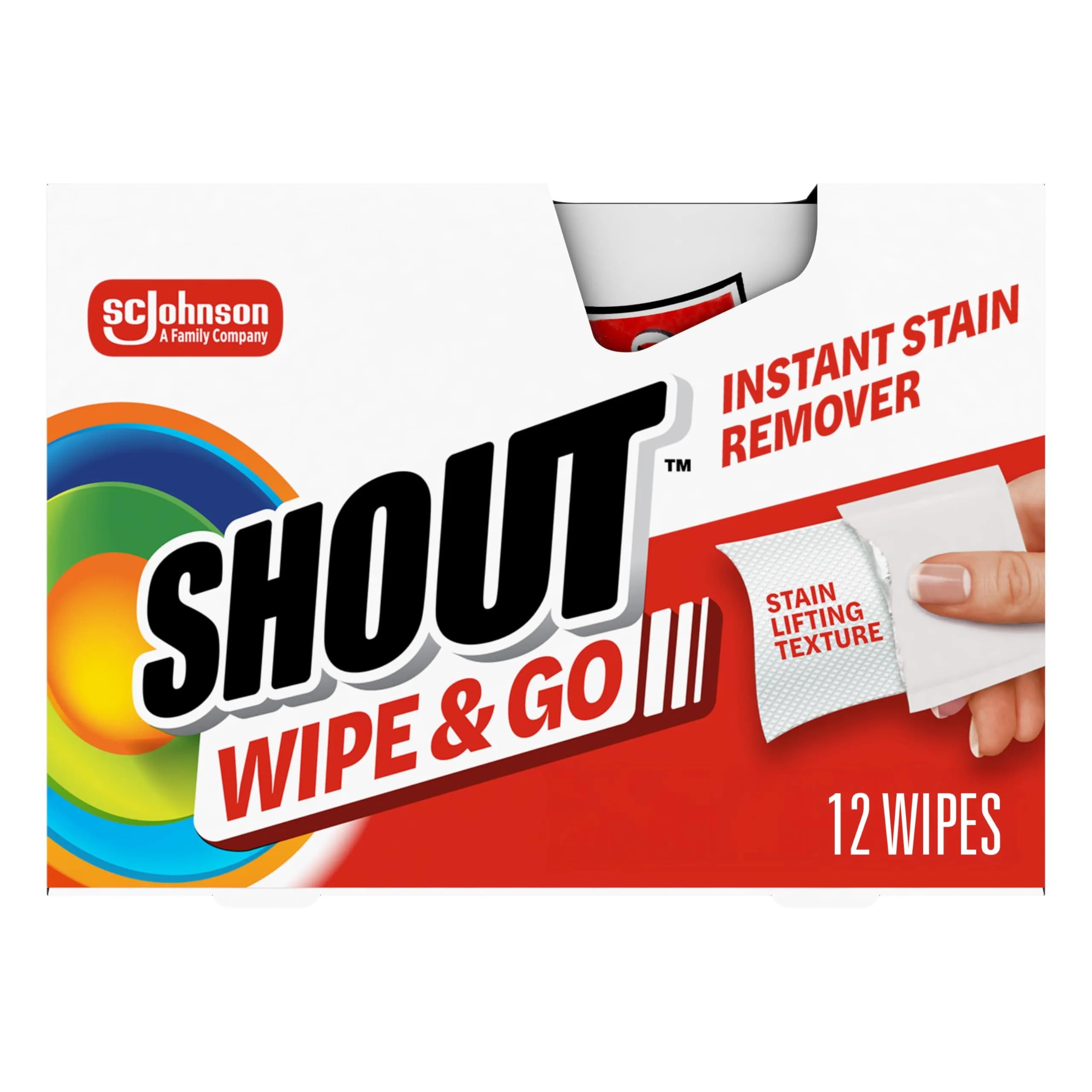 Shout Wipe & Go Instant Stain Remover Wipes 144 Count | Portable Stain Solution for On-the-Go Messes