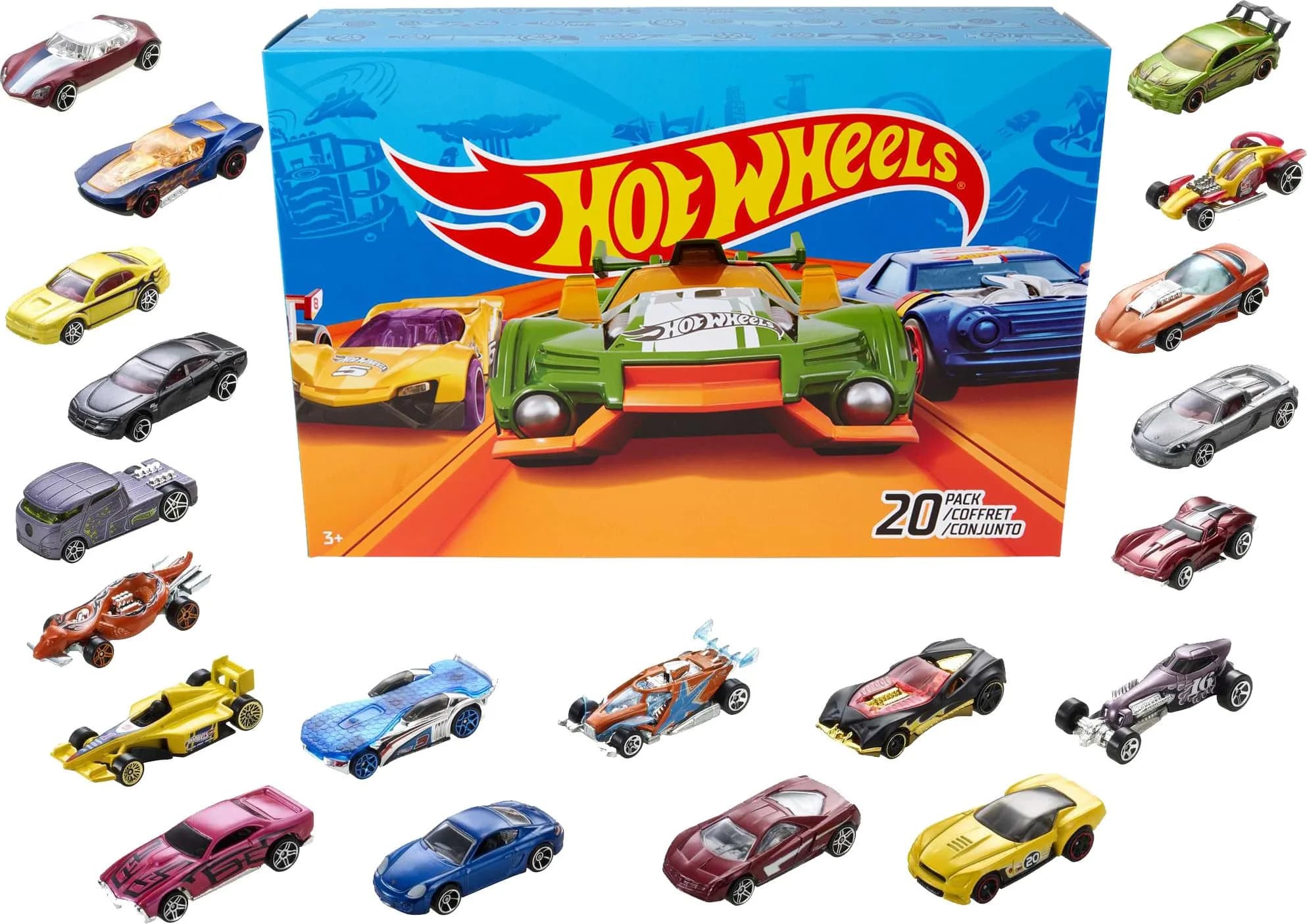 Hot Wheels Toy Cars & Trucks 20-Pack, Set of 20 1:64 Scale Vehicles | Instant Collection - main product image